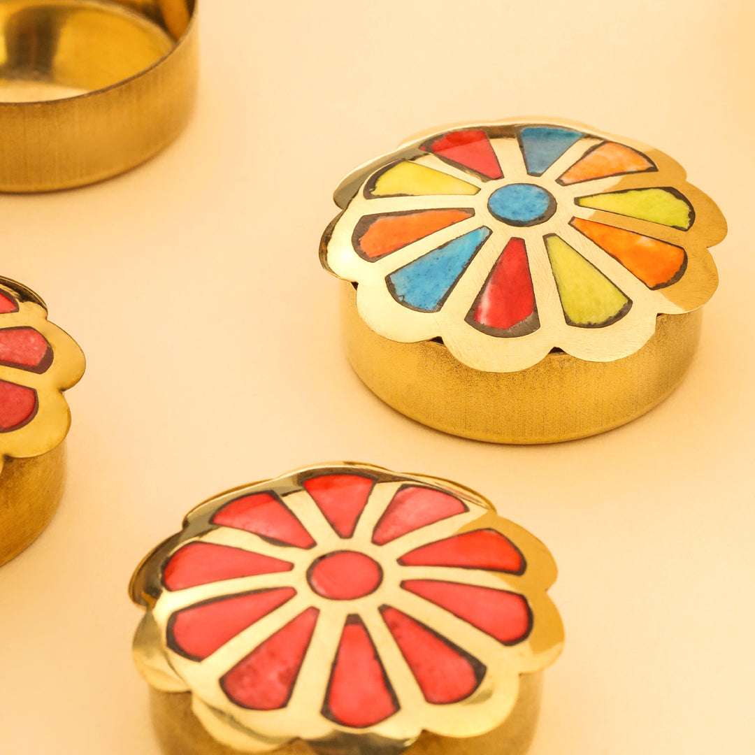 Brass Shell Flower Jewellery Box Pair (3 in 1) - Image 7