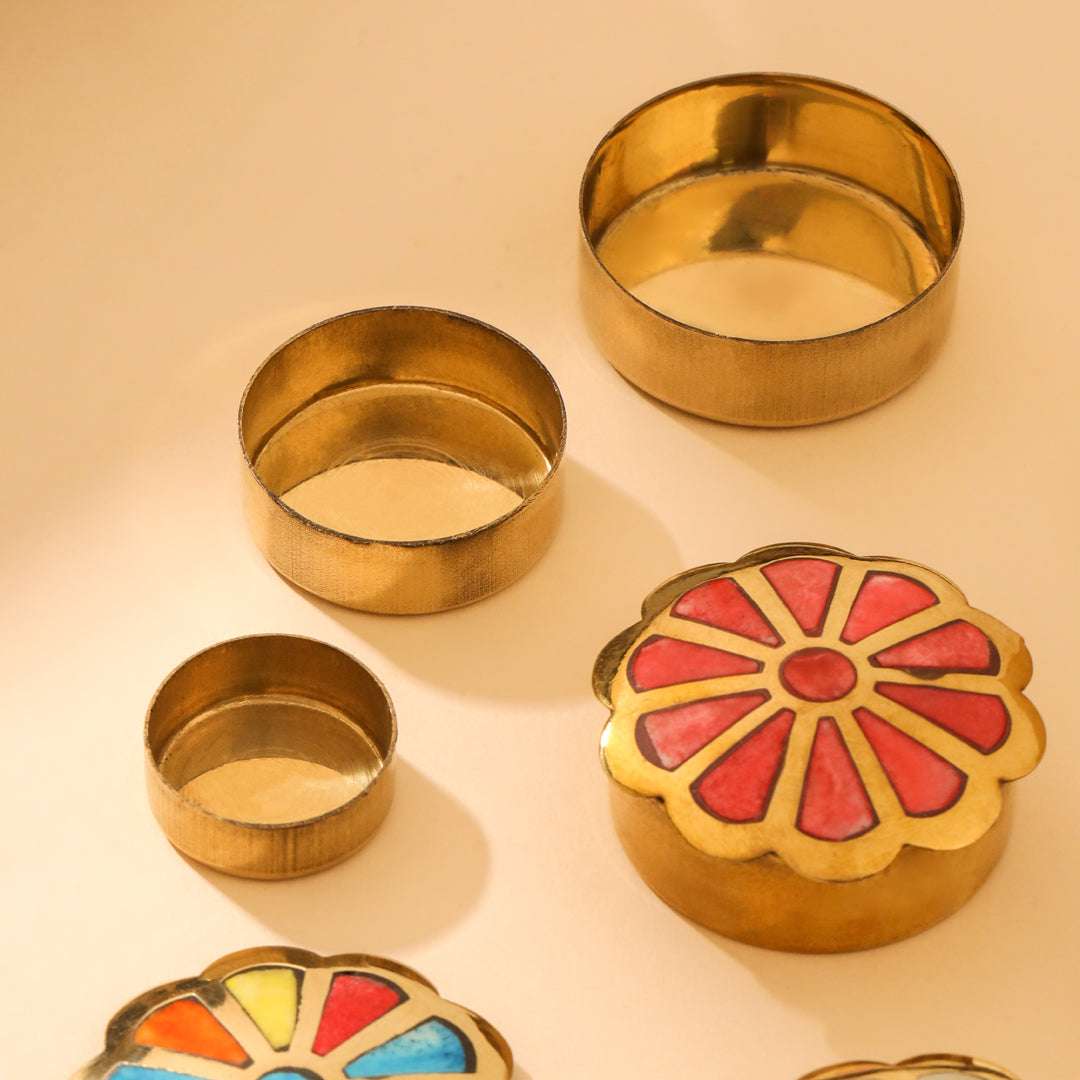 Brass Shell Flower Jewellery Box Pair (3 in 1) - Image 9