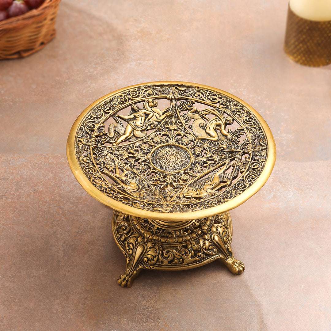 Brass Fruit Table Tray / Stand (5.5 Inch) - Image 3