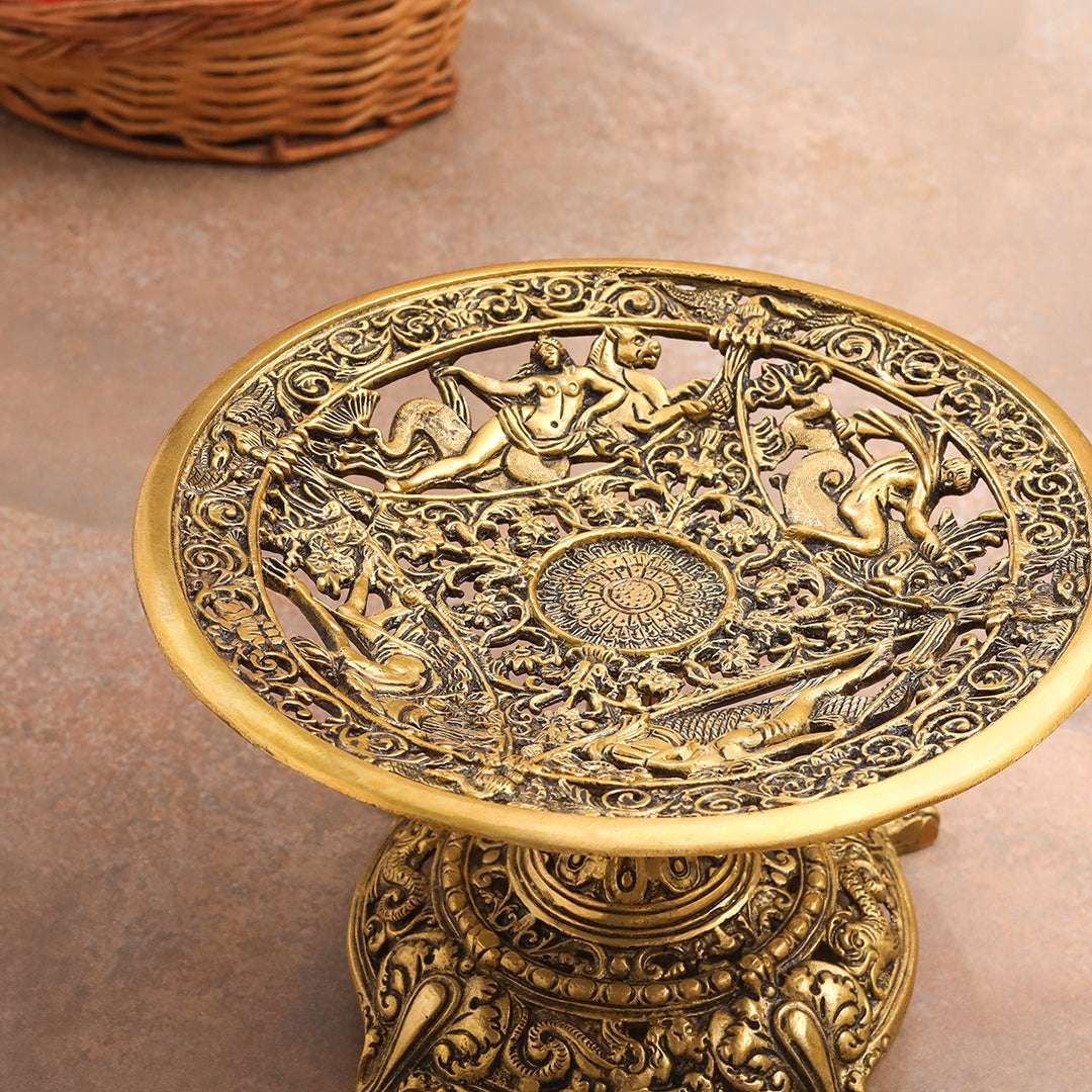 Brass Fruit Table Tray / Stand (5.5 Inch) - Image 5