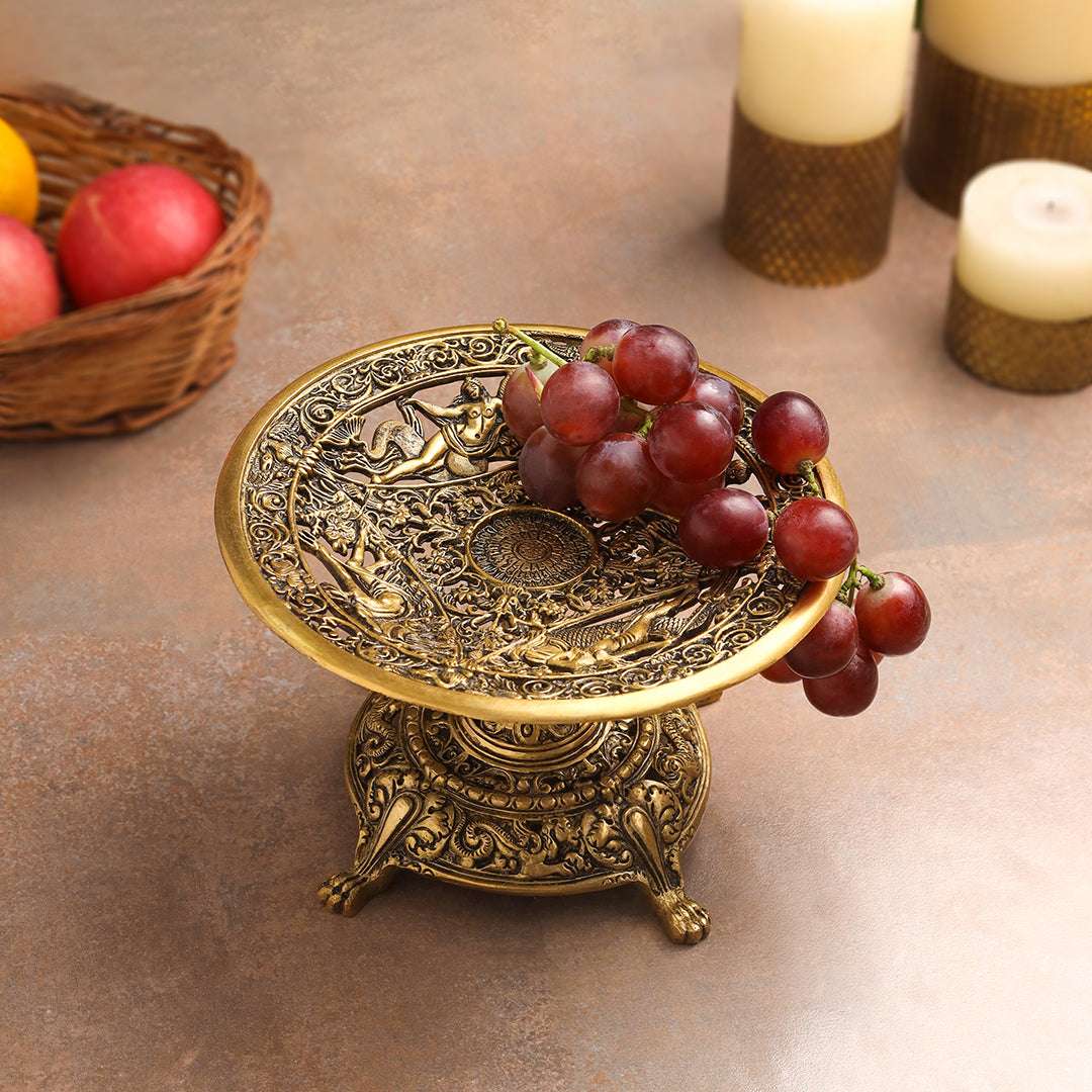 Brass Fruit Table Tray / Stand (5.5 Inch) - Image 8
