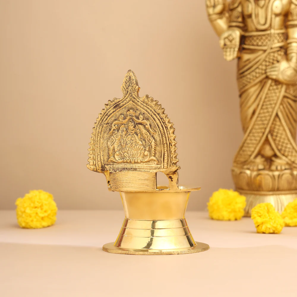 Brass Gaja Lakshmi Diya - Image 3