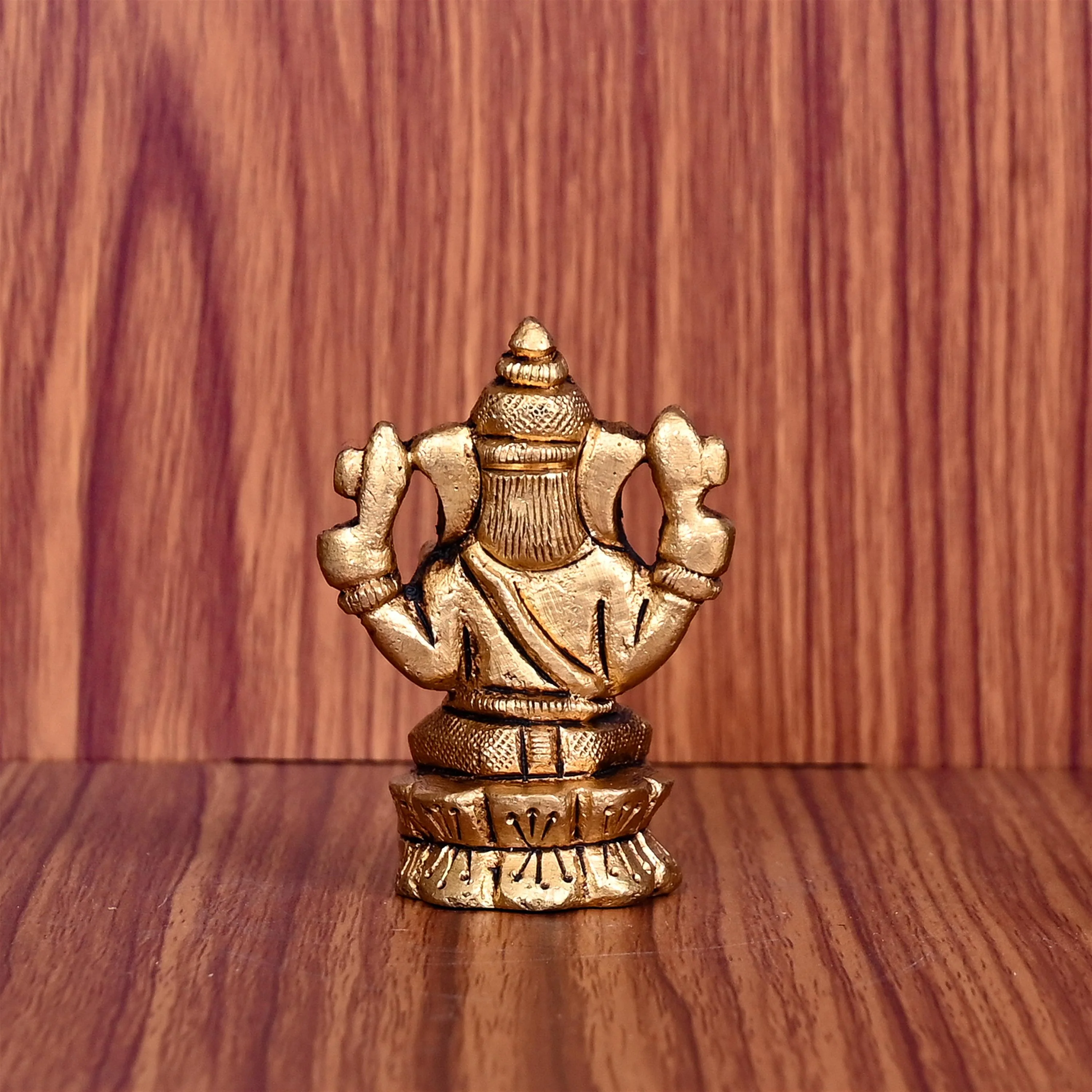 Brass Blessing Sitting Ganesha Idol (2.2 Inch) - Image 3