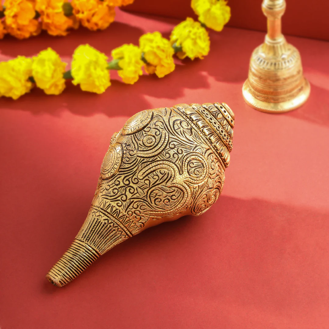 Brass Lord Ganesha Conch (4 Inch) - Image 4