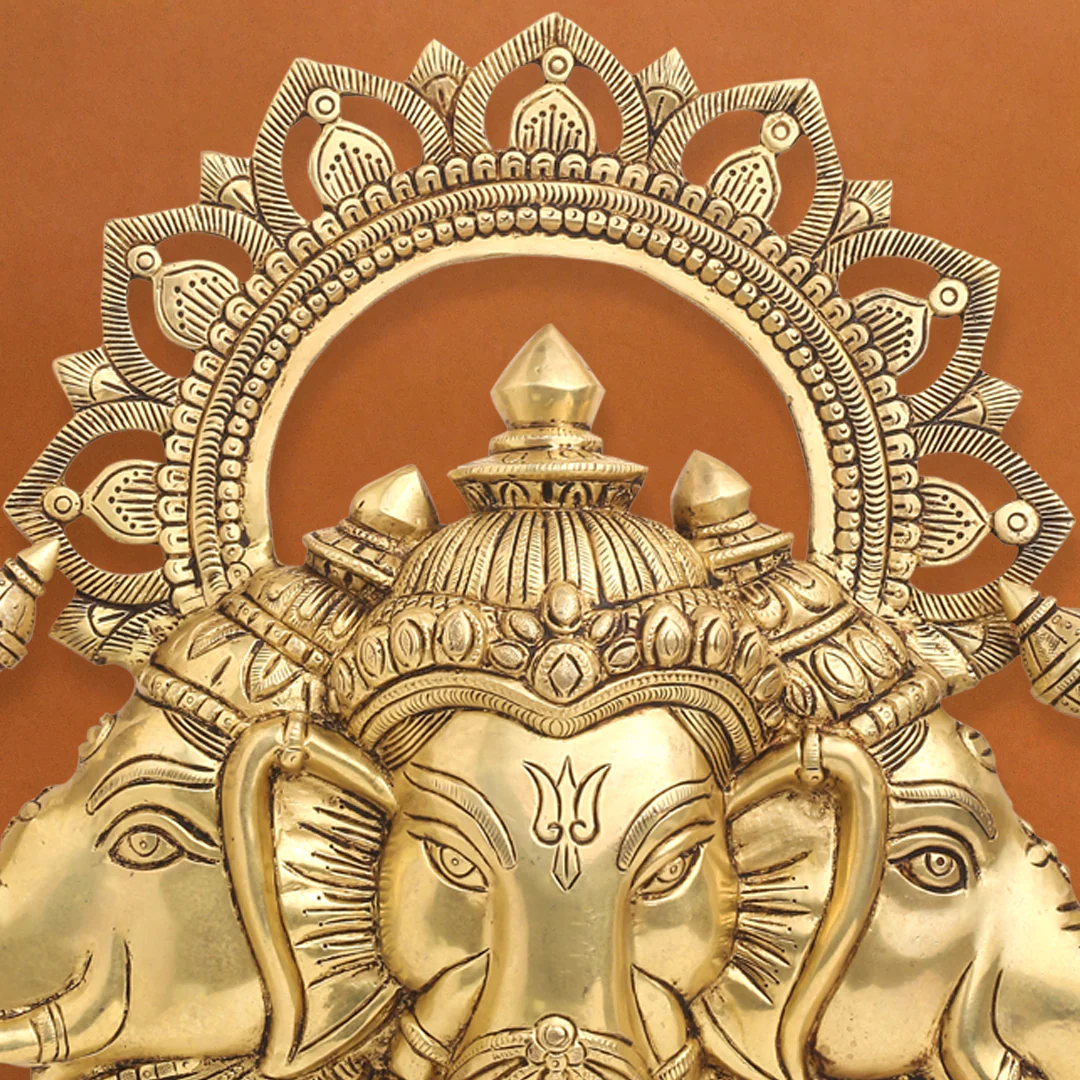 Brass Lord Ganesha Wall Hanging (17 Inch) - Image 2