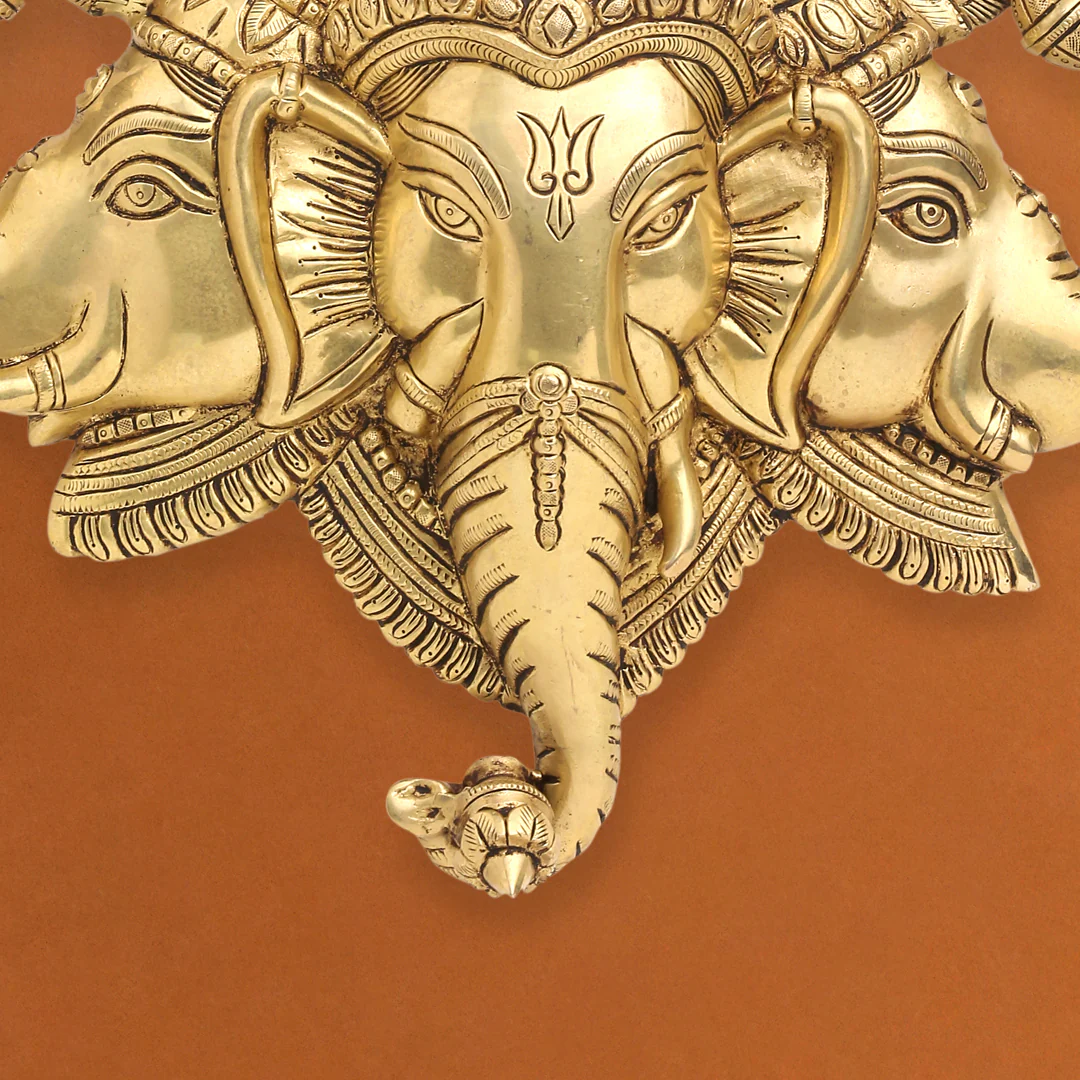 Brass Lord Ganesha Wall Hanging (17 Inch) - Image 3