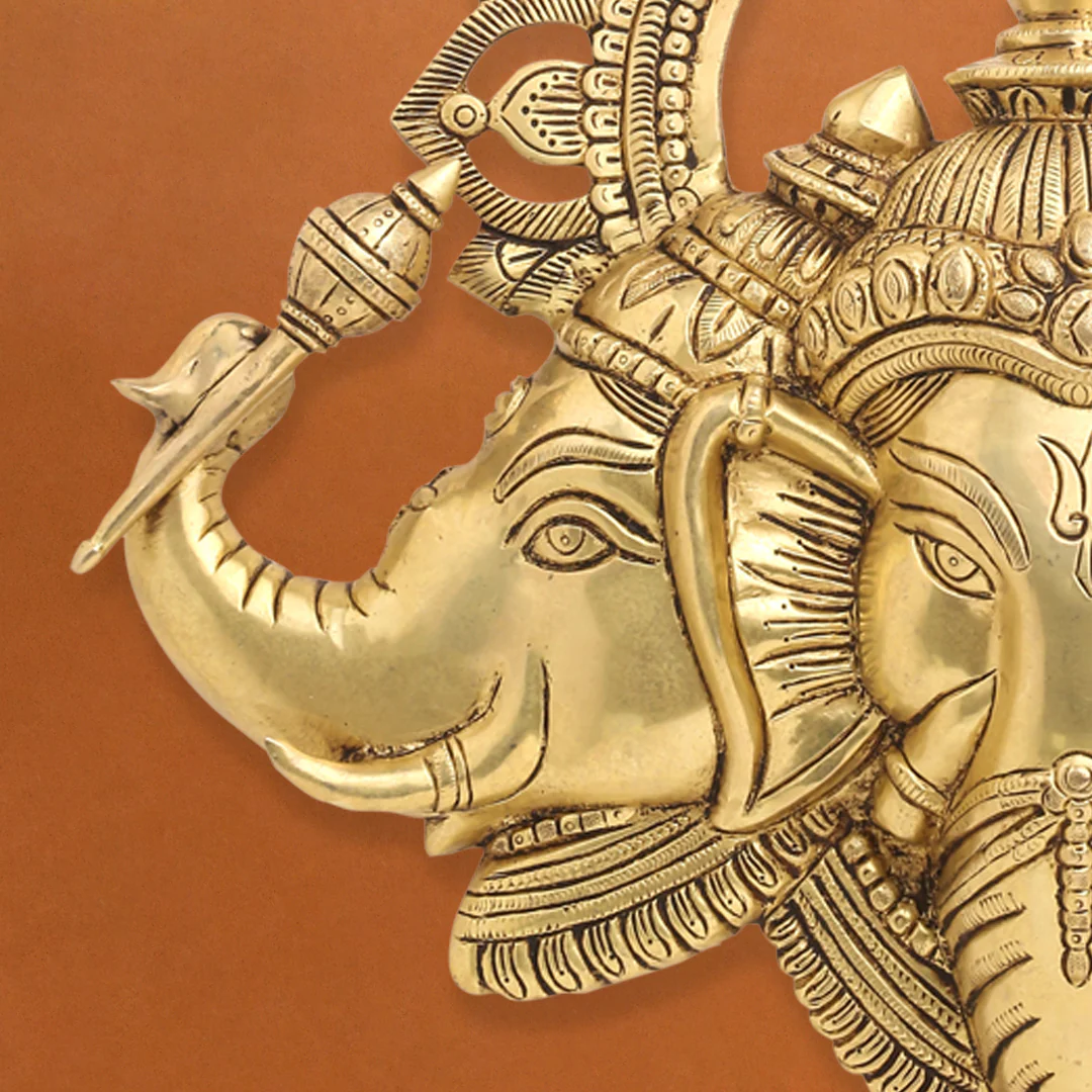 Brass Lord Ganesha Wall Hanging (17 Inch) - Image 4
