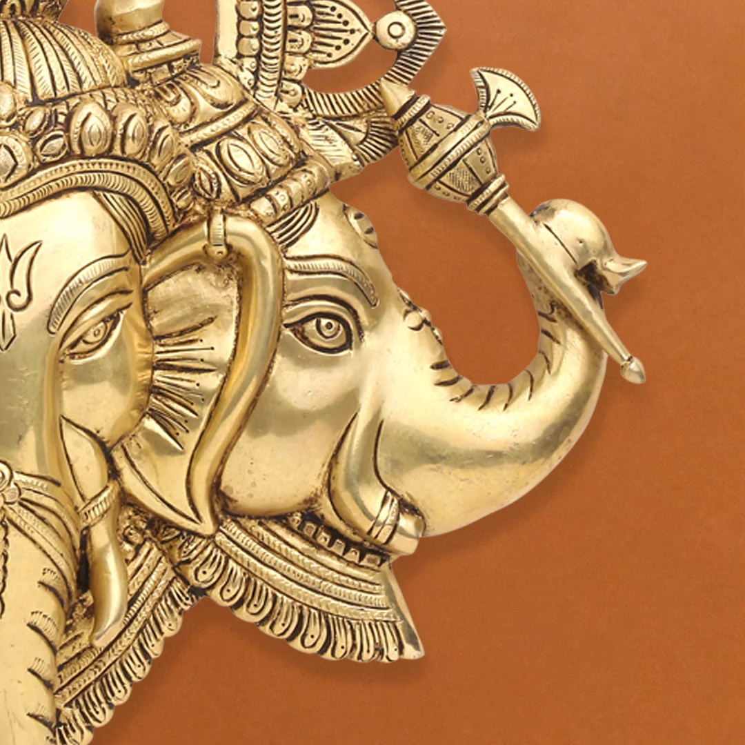 Brass Lord Ganesha Wall Hanging (17 Inch) - Image 5