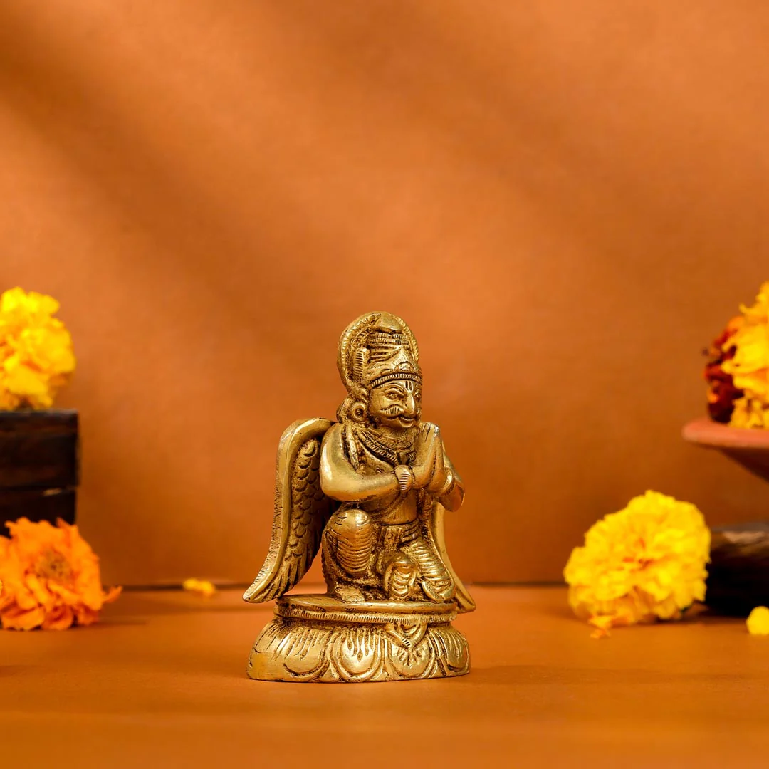 Brass Sitting Garuda Idol (3.5 Inch) - Image 2