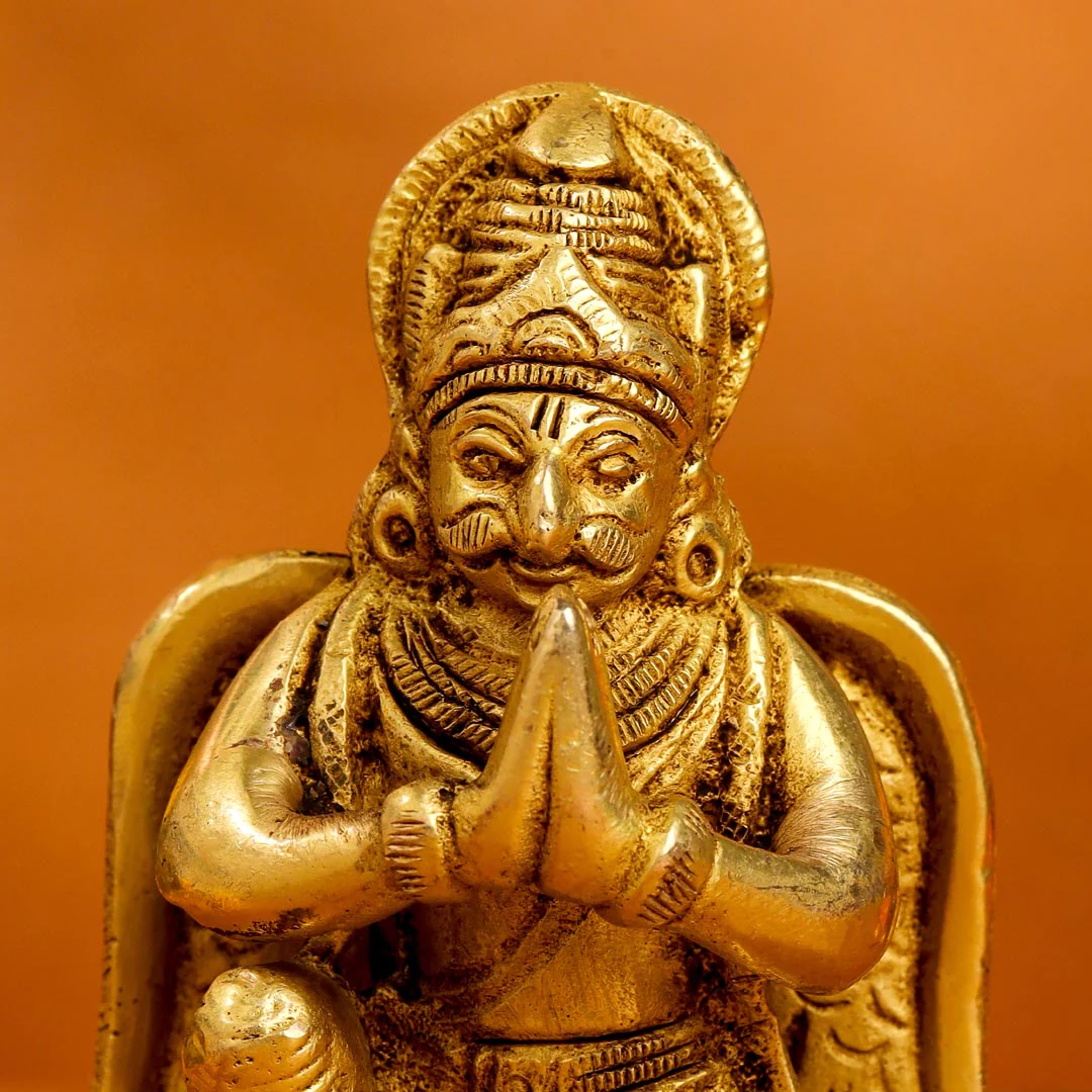 Brass Sitting Garuda Idol (3.5 Inch) - Image 4