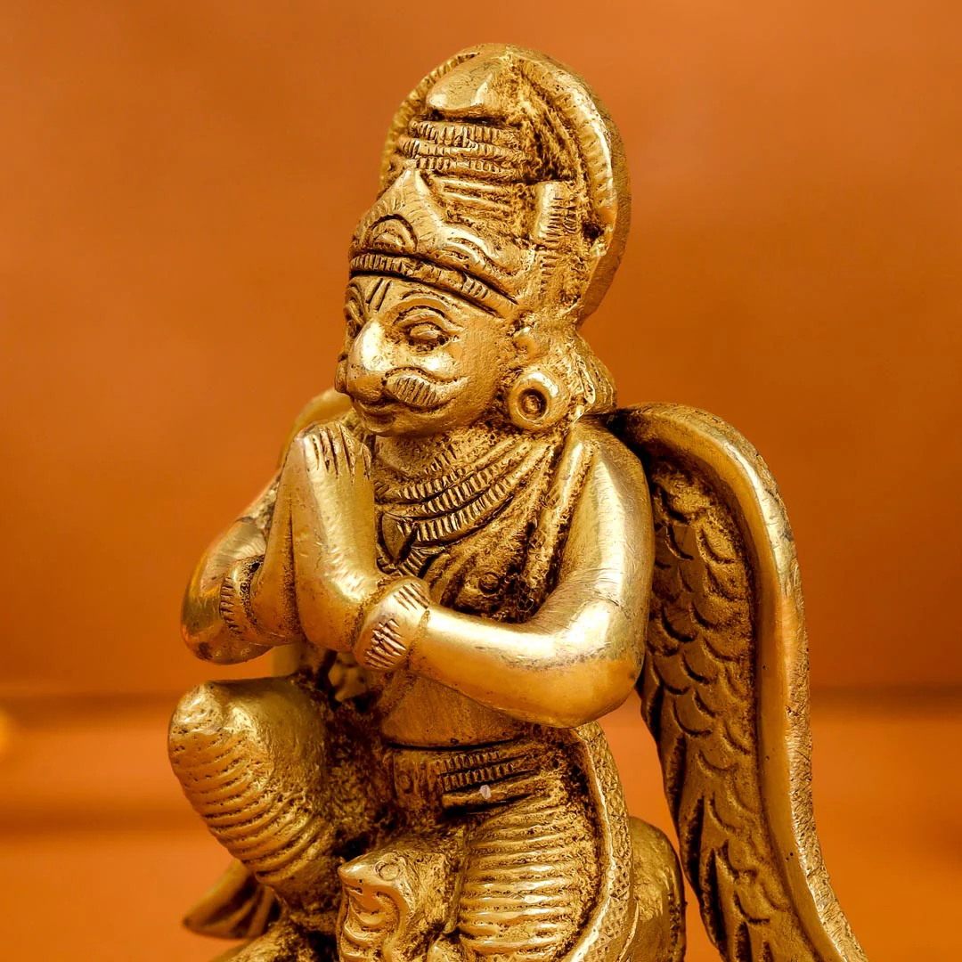 Brass Sitting Garuda Idol (3.5 Inch) - Image 5