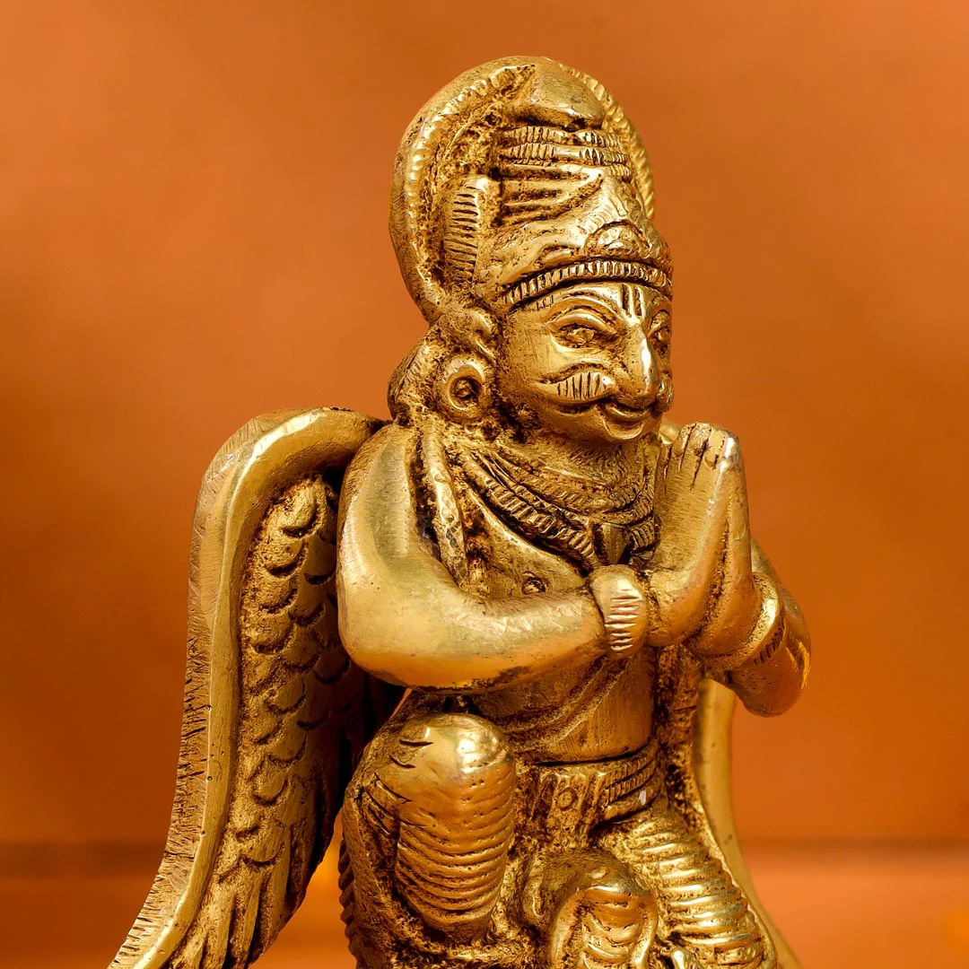 Brass Sitting Garuda Idol (3.5 Inch) - Image 6