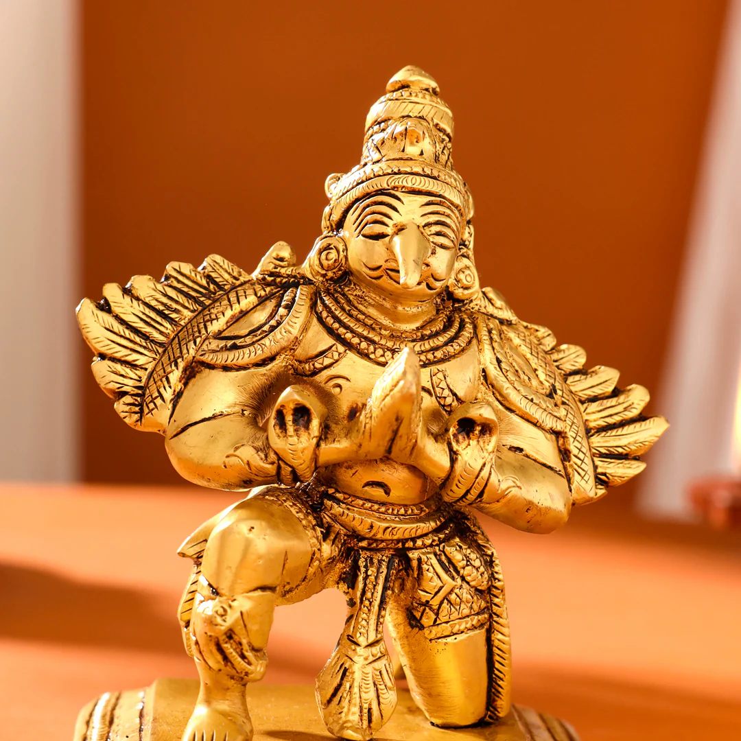 Brass Sitting Garuda Idol (5 Inch) - Image 2