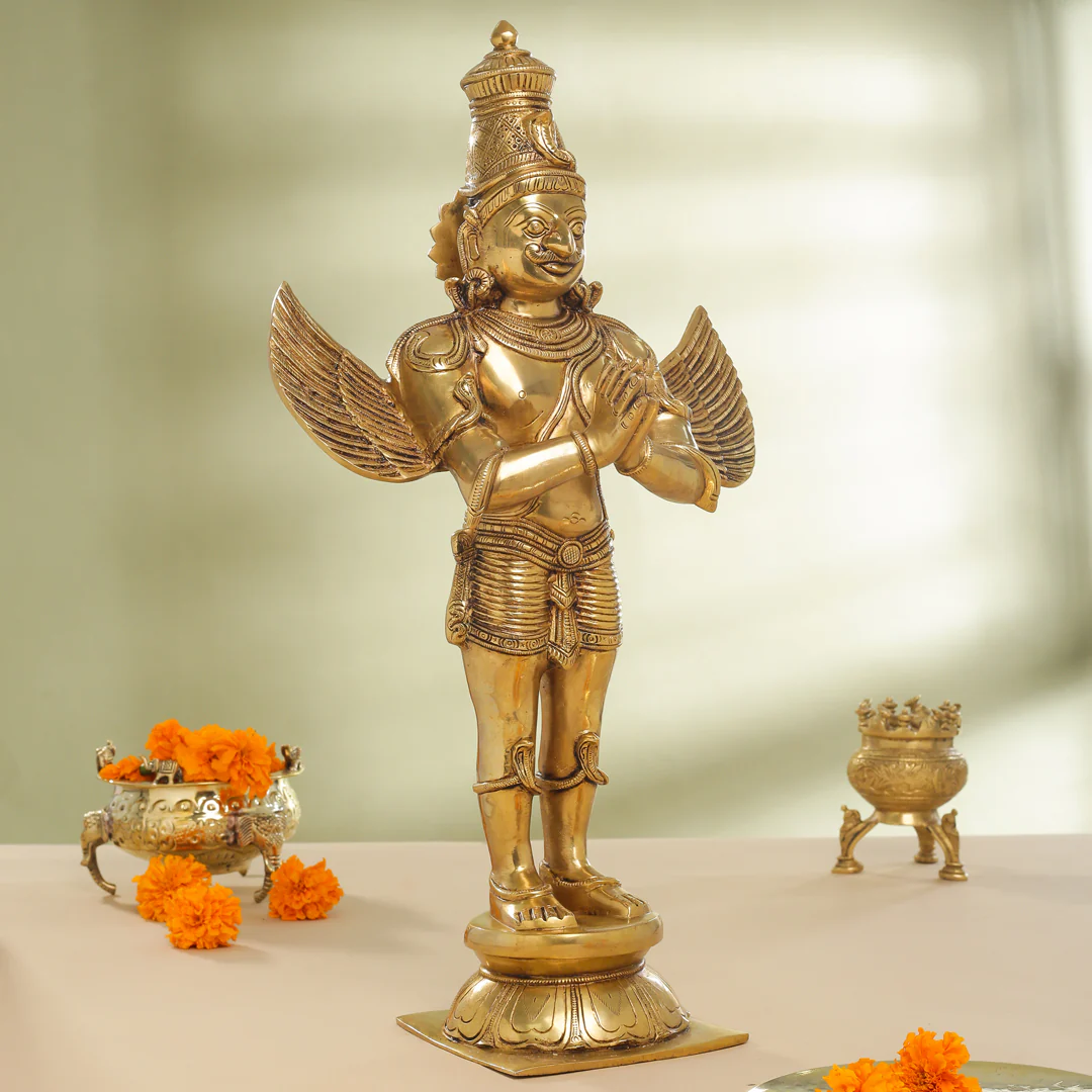 Brass Standing Garuda Statue (22 Inch) - Image 2