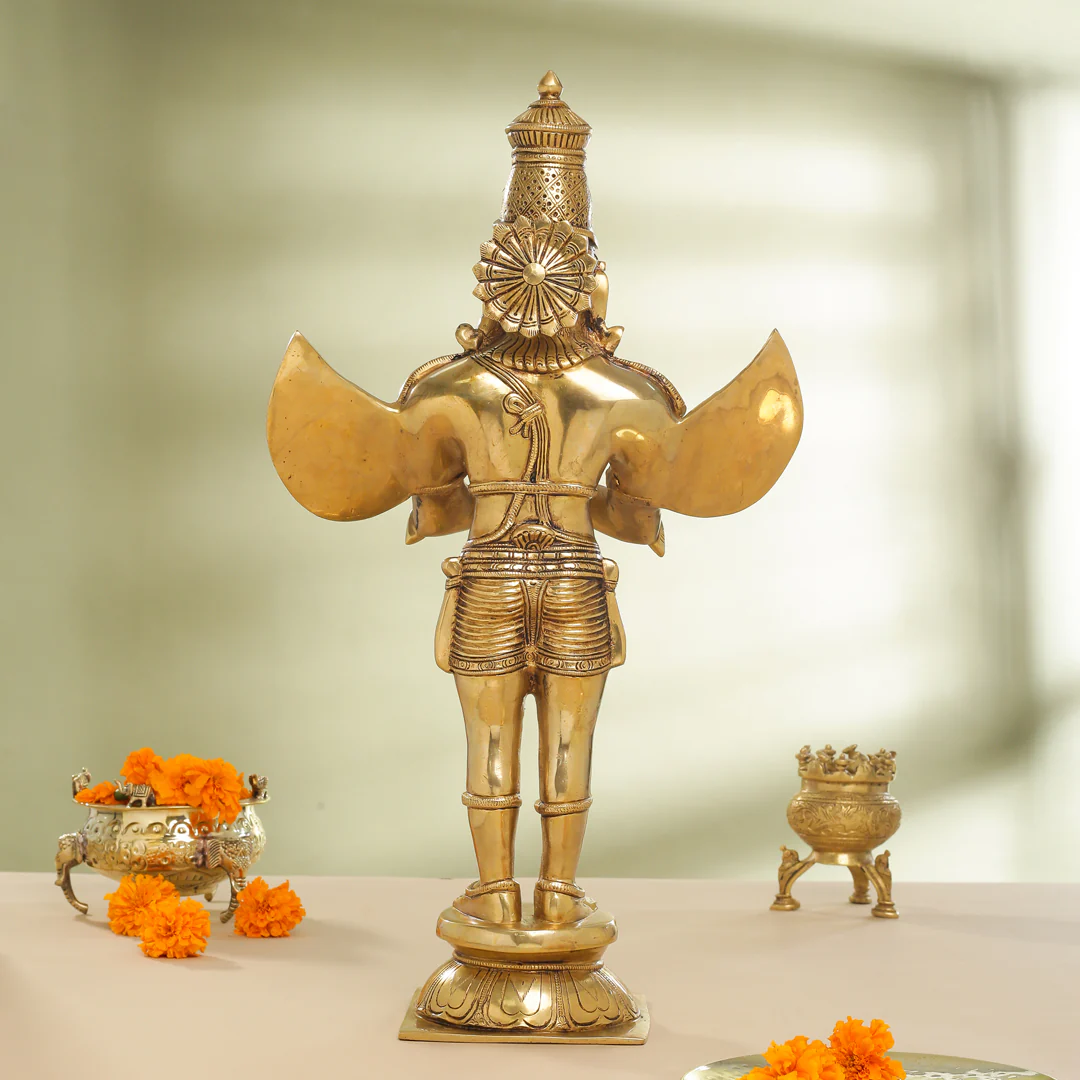 Brass Standing Garuda Statue (22 Inch) - Image 3