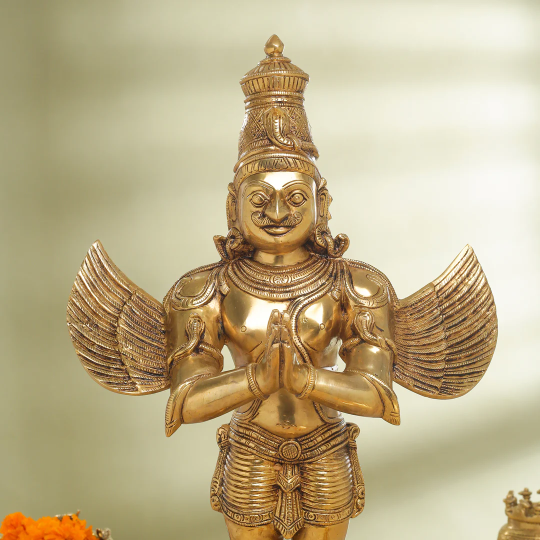 Brass Standing Garuda Statue (22 Inch) - Image 6