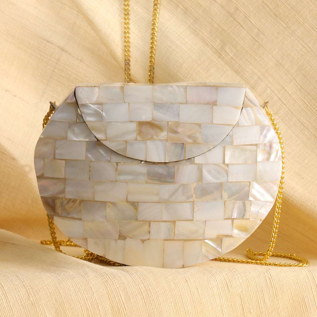 Handcrafted Mosaic Metal Sling Bag - Image 3
