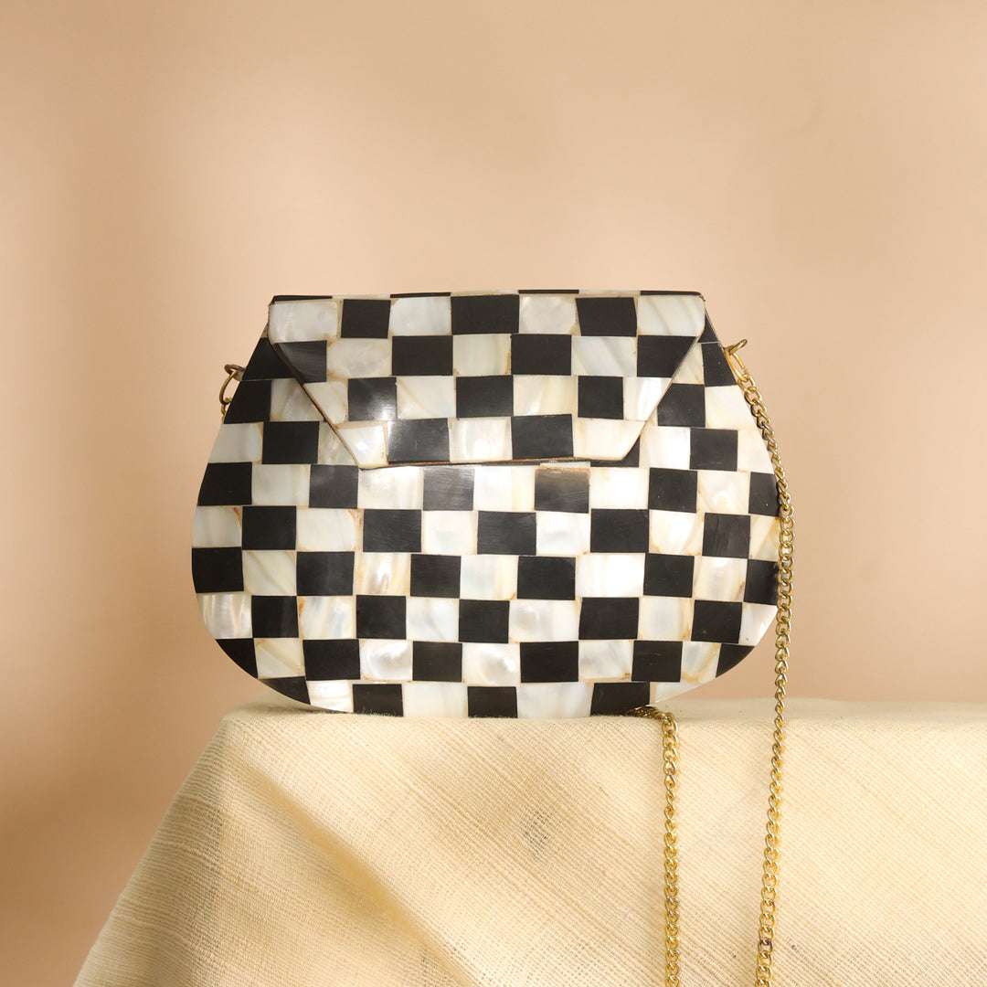 Handcrafted Mosaic Metal Sling Bag - Image 4