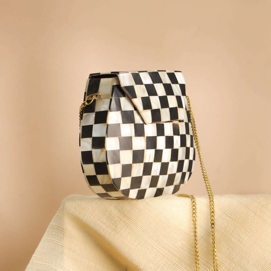 Handcrafted Mosaic Metal Sling Bag - Image 6