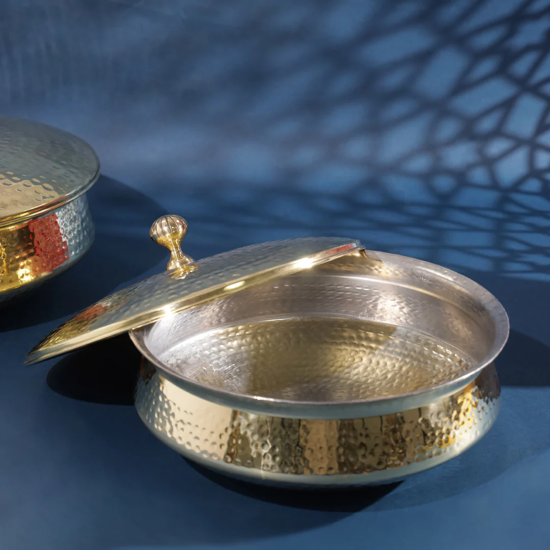 Brass Handi/Lagan With Lid (8.5 Inch) - Image 4