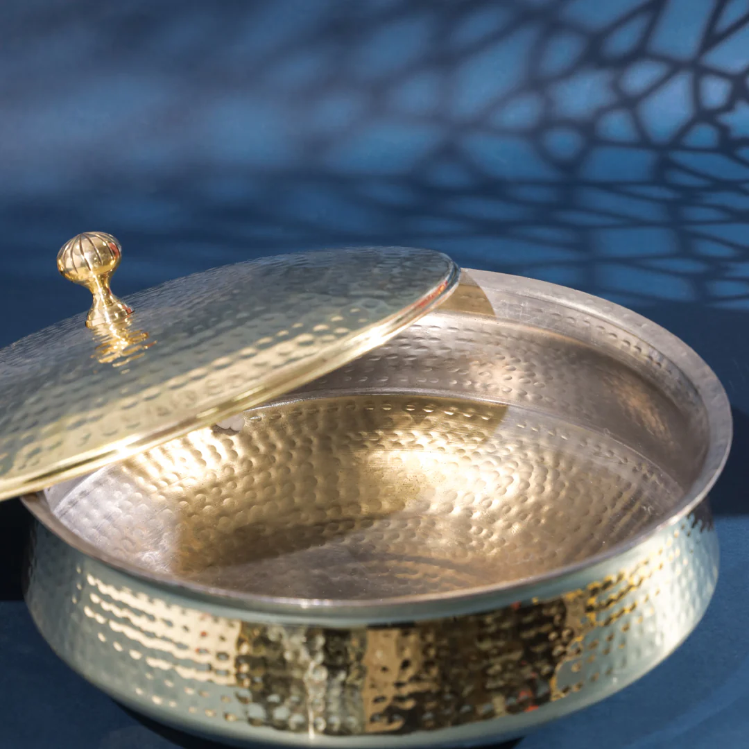 Brass Handi/Lagan With Lid (8.5 Inch) - Image 9