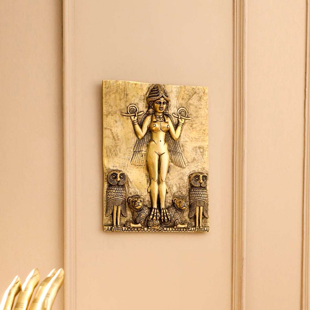 Brass Griffin Gryphons Winged Lion Wall Hanging Plate (10 Inch) - Image 3