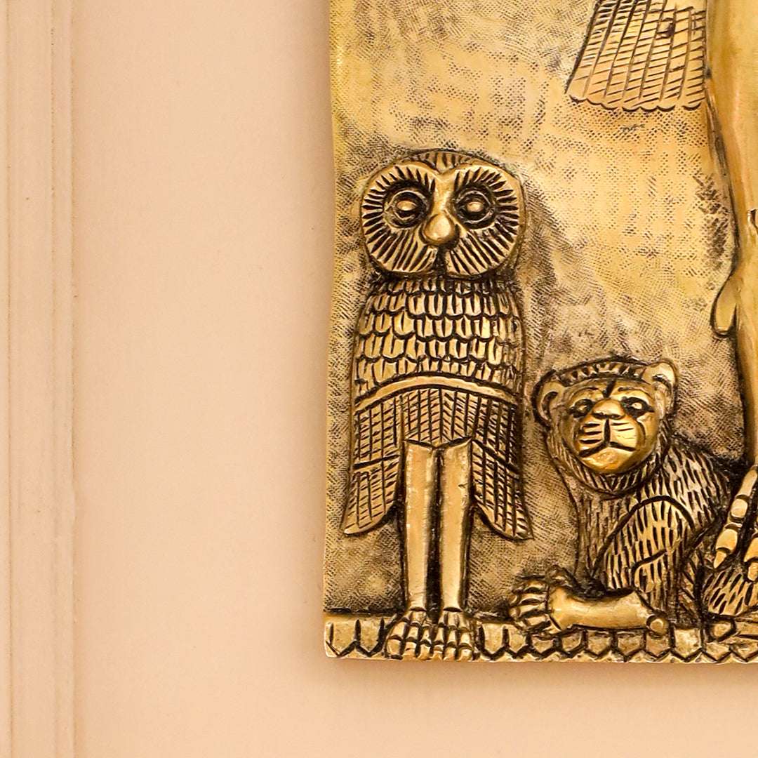 Brass Griffin Gryphons Winged Lion Wall Hanging Plate (10 Inch) - Image 4