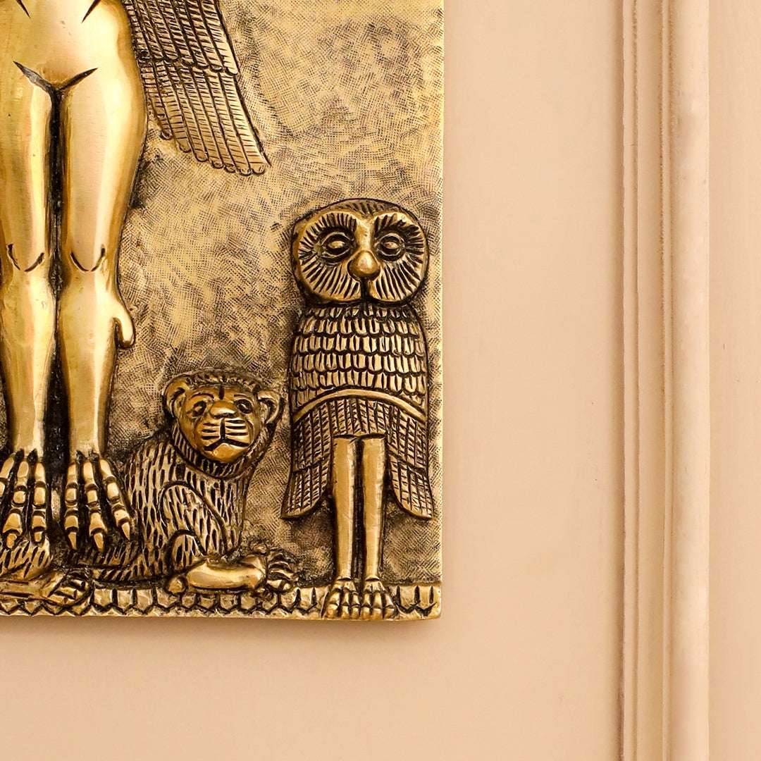 Brass Griffin Gryphons Winged Lion Wall Hanging Plate (10 Inch) - Image 5