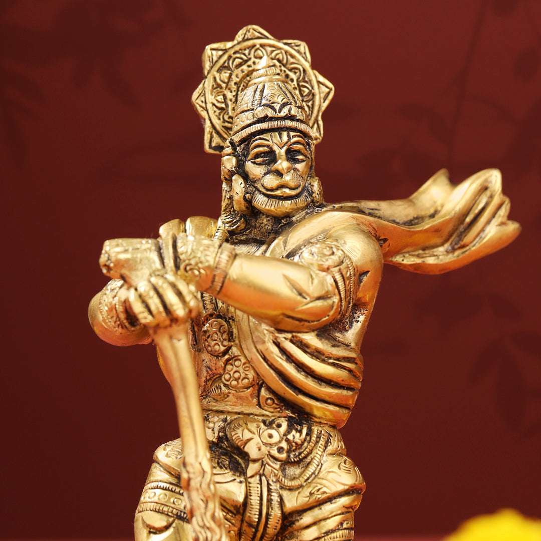 Brass Standing Hanuman Idol (7.2 Inch) - Image 3