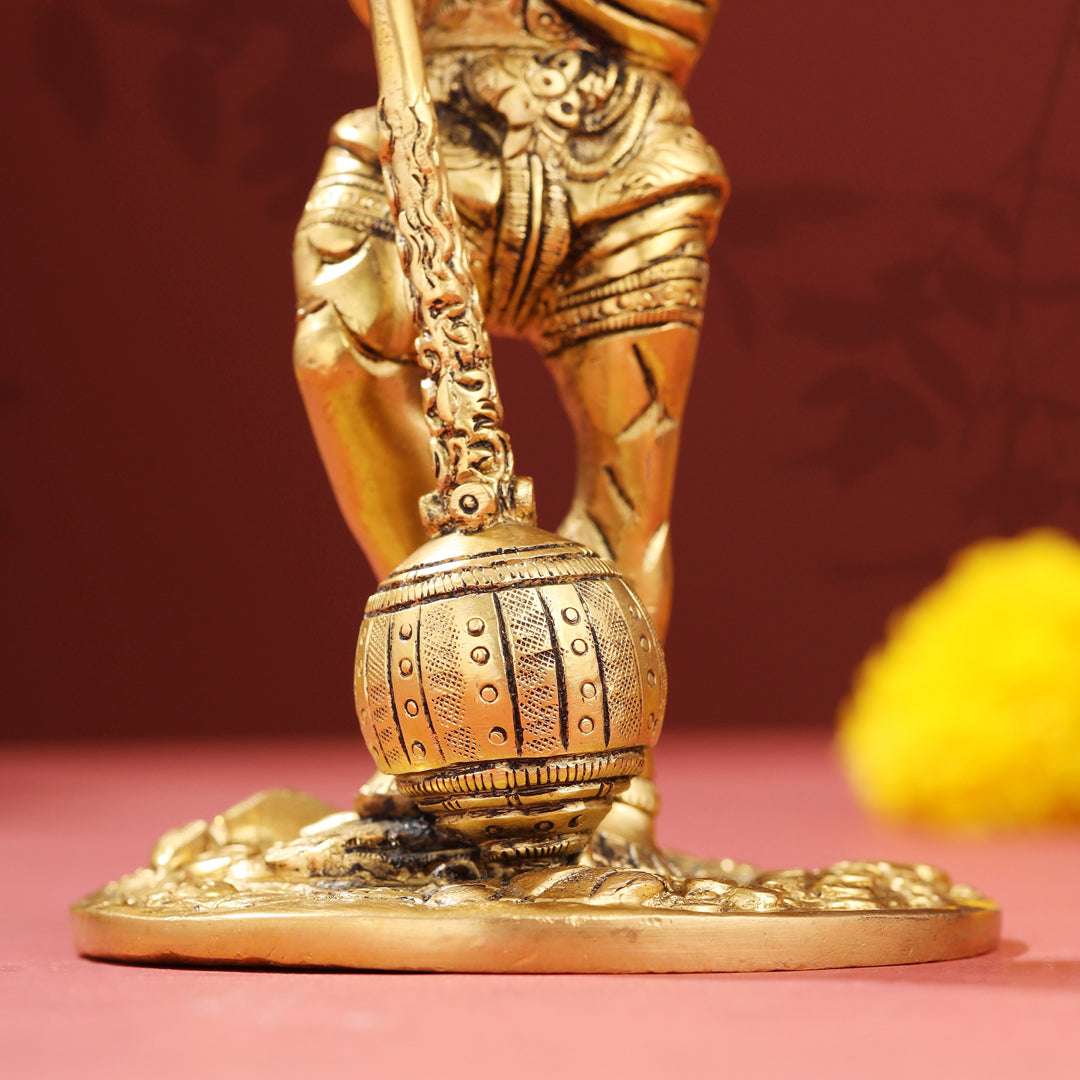 Brass Standing Hanuman Idol (7.2 Inch) - Image 5