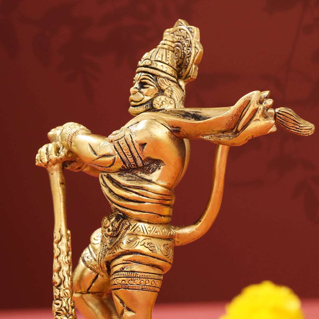 Brass Standing Hanuman Idol (7.2 Inch) - Image 7