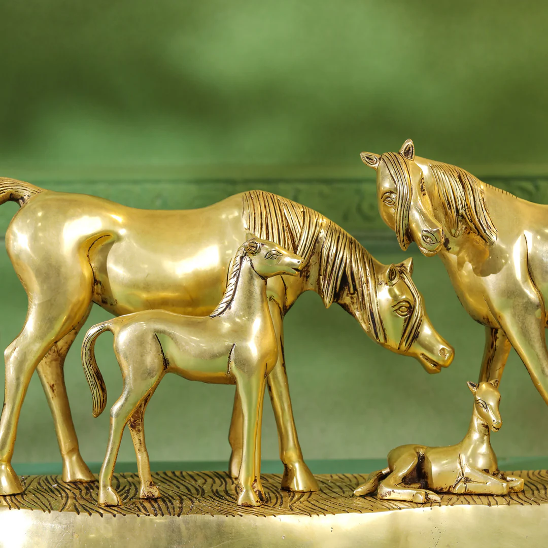 Brass Modern Horse Showpiece (11 Inch) - Image 5
