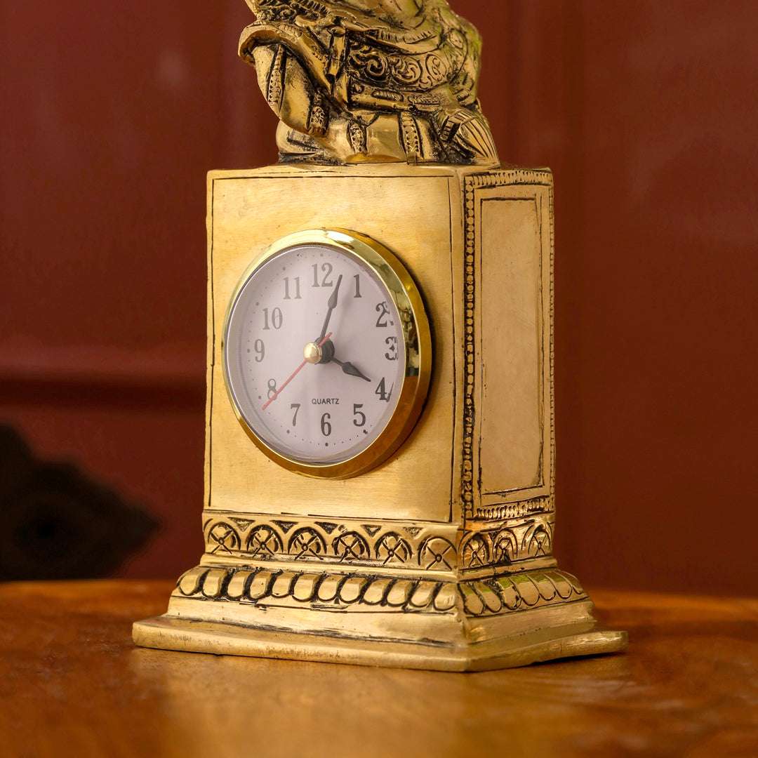 Brass Horse Head Table Clock (11 Inch) - Image 4
