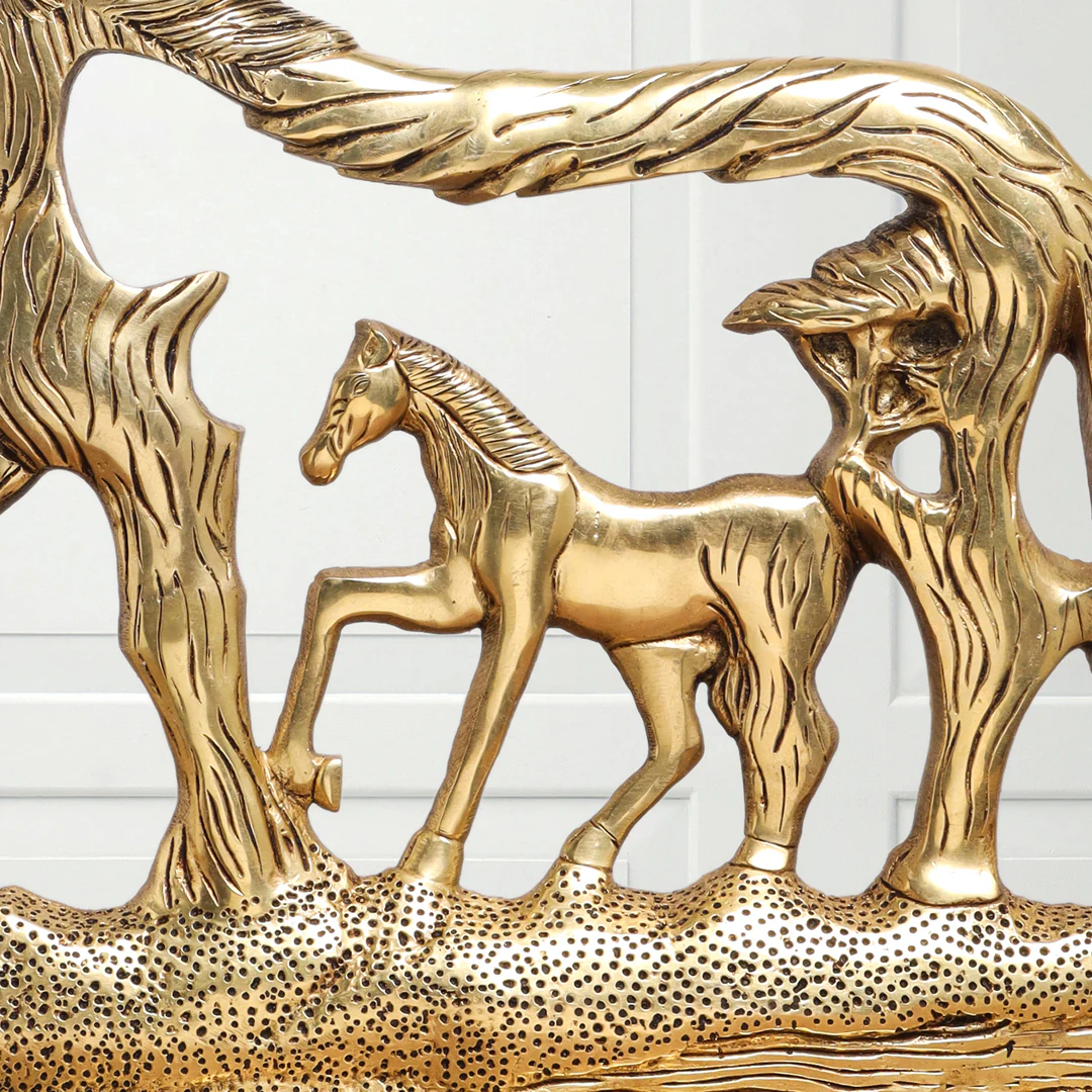 Brass Modern Horse Showpiece (12 Inch) - Image 3