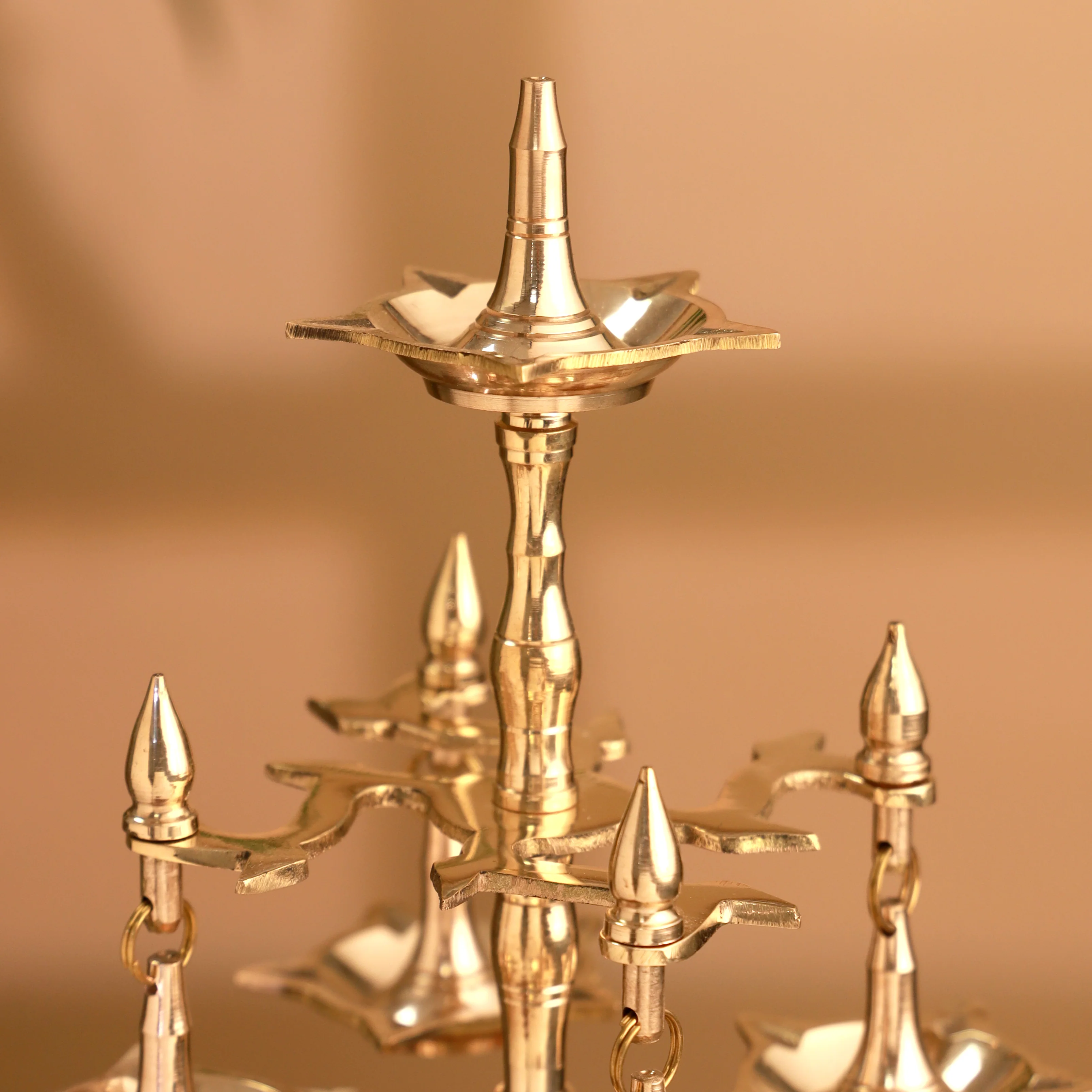Brass Decorative Multi Wick Lamp (10.5 Inch) - Image 4