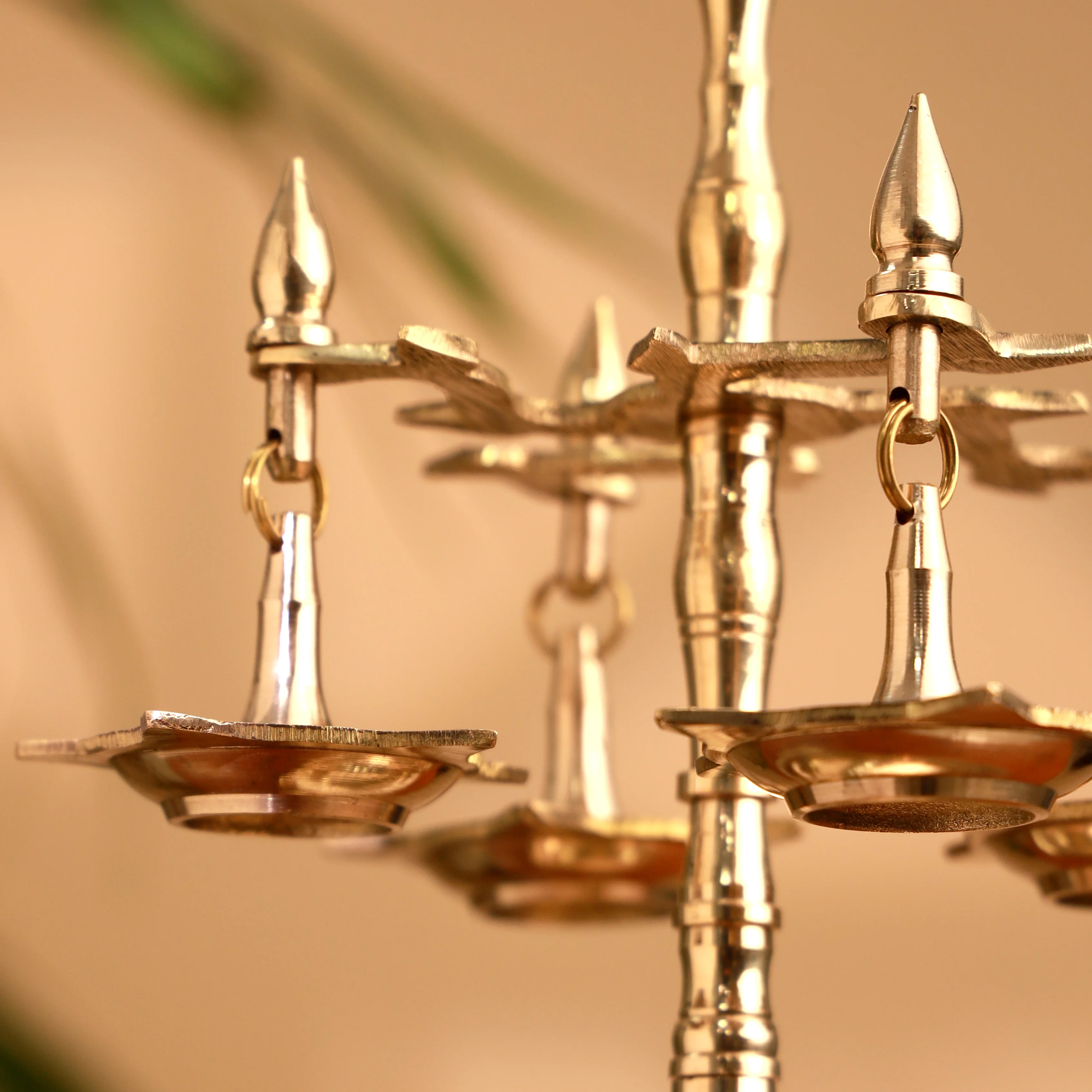 Brass Decorative Multi Wick Lamp (10.5 Inch) - Image 5