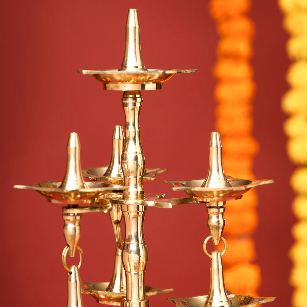 Brass Decorative Multi Wick Lamp (20 Inch) - Image 3