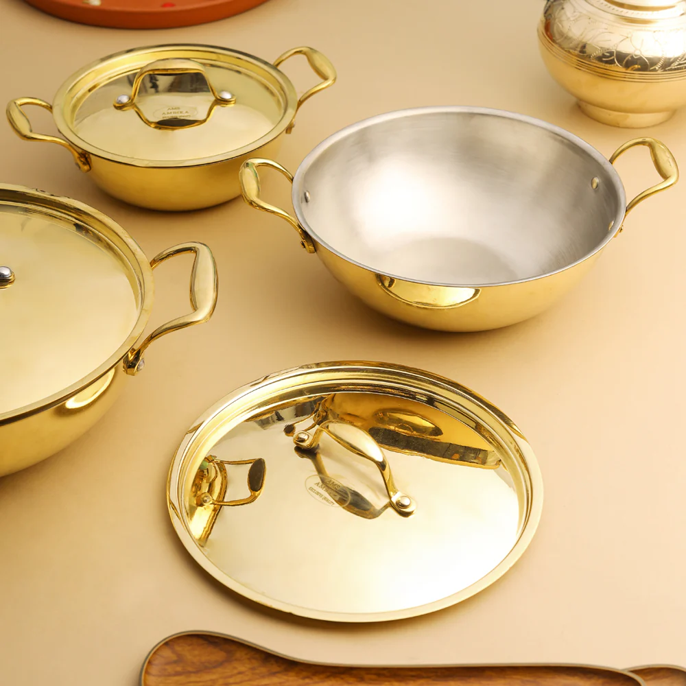 Brass Kadhai With Lid - Image 5