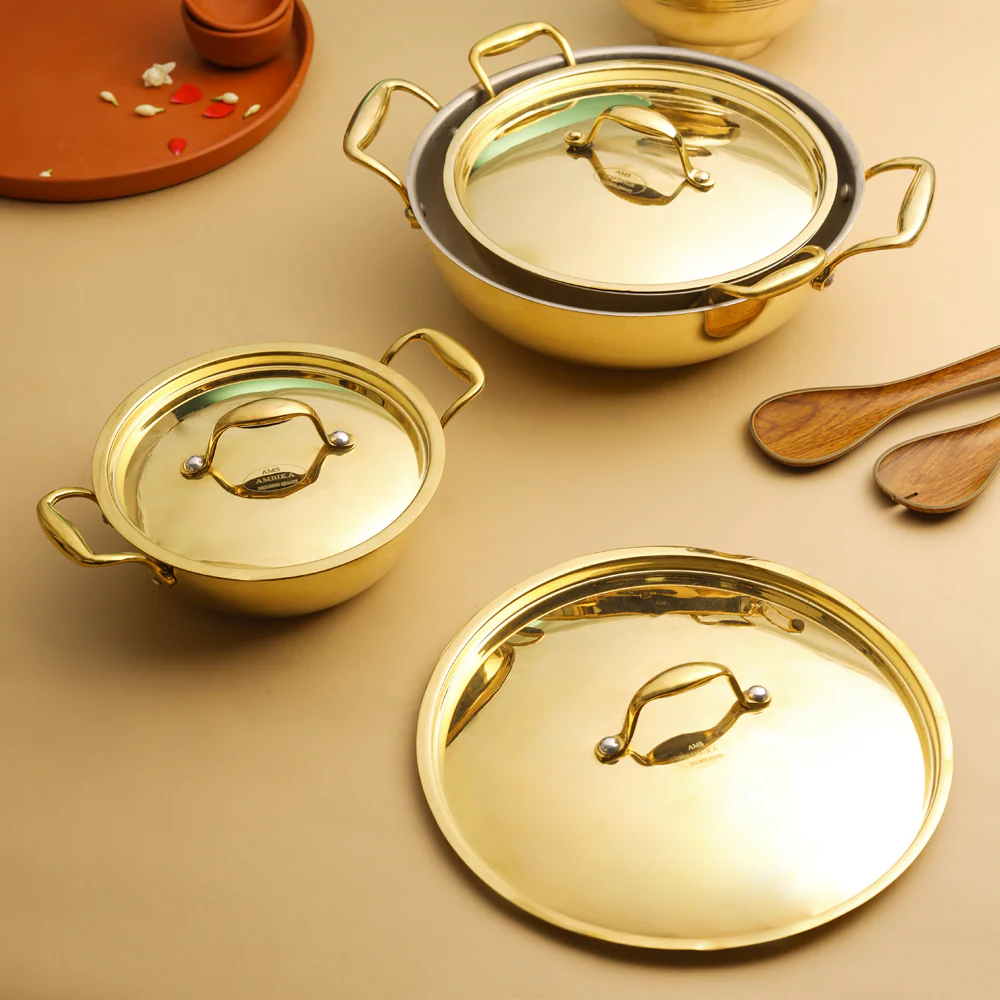 Brass Kadhai With Lid - Image 7