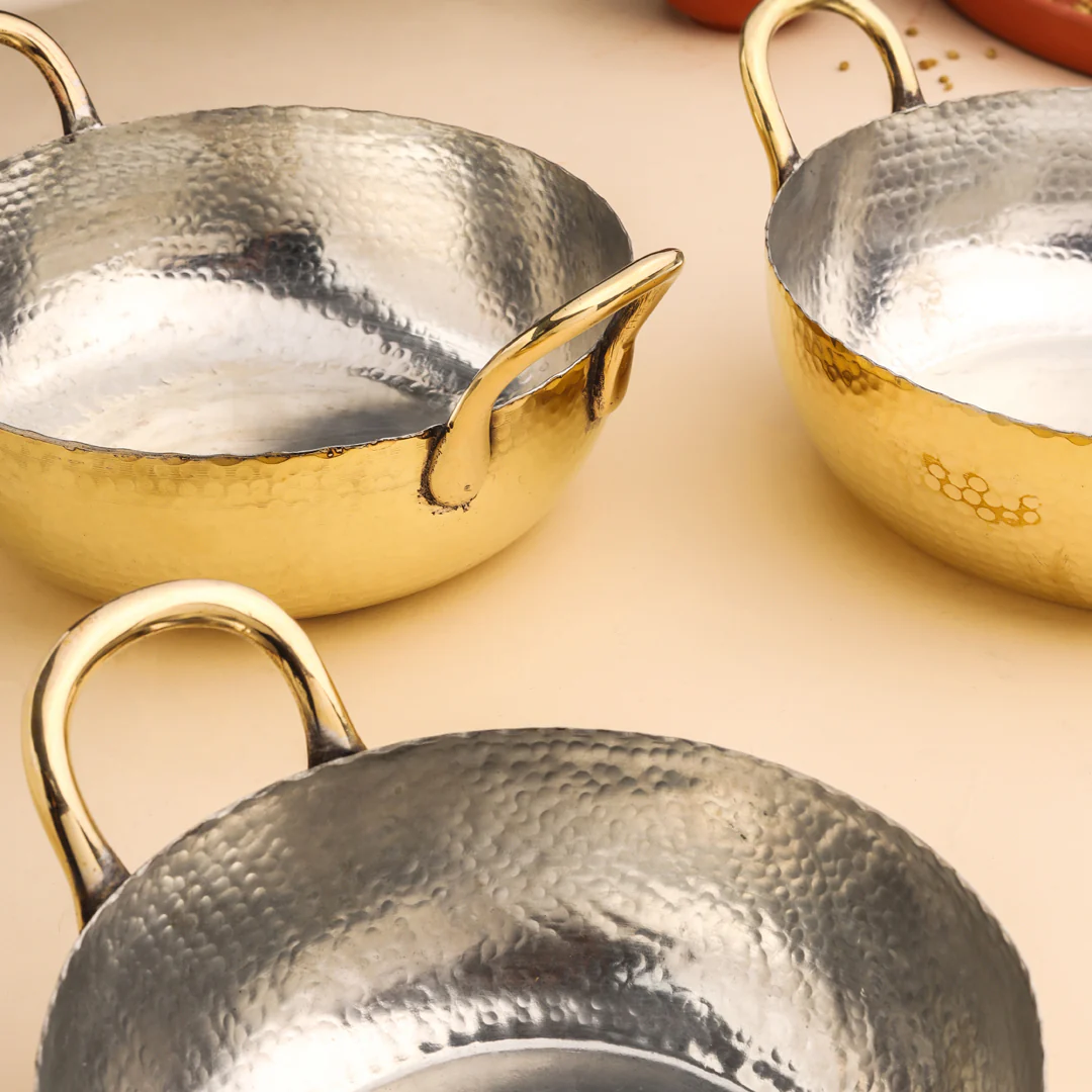 Brass Kadhai Set Of Three - Image 4