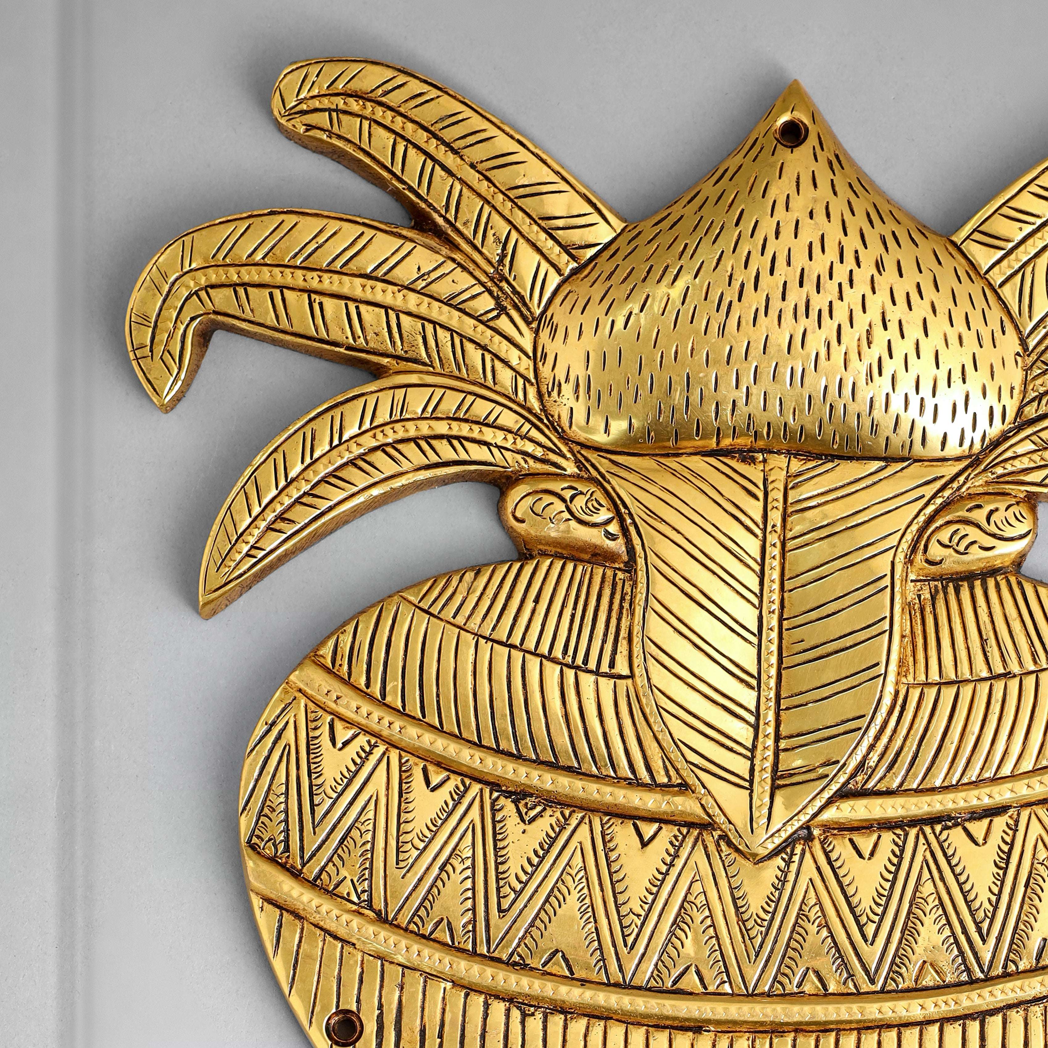 Brass Mangal Kalash Wall Hanging (9.5 Inch) - Image 4