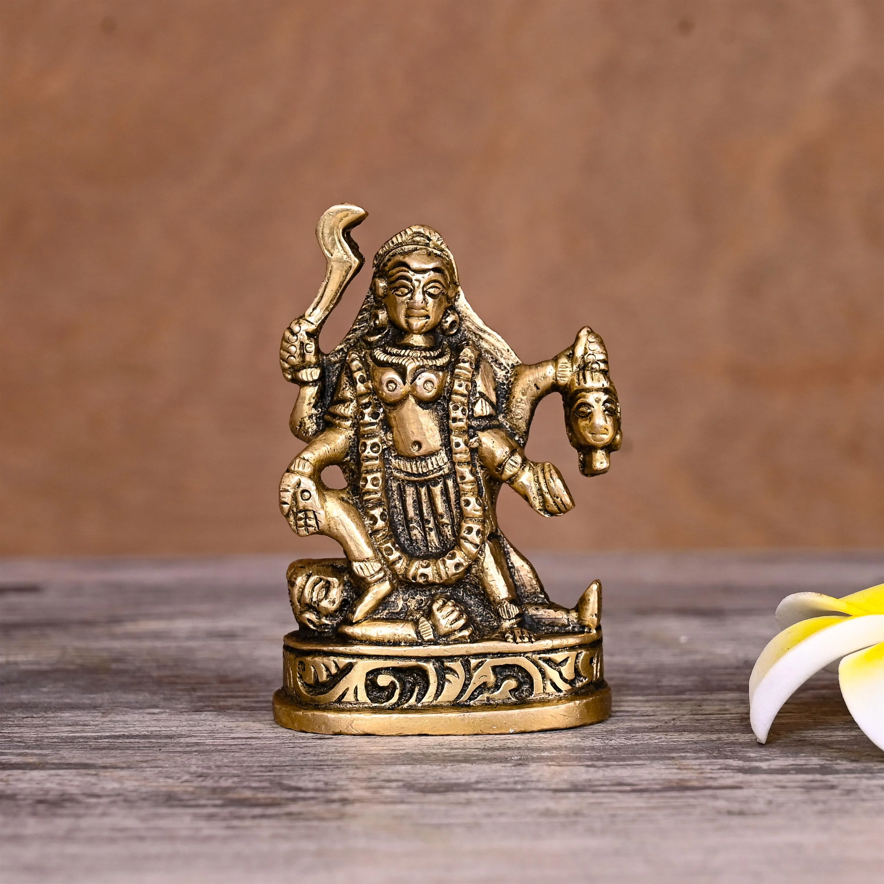 Brass Goddess Standing Kali Idol (2.5 Inch)