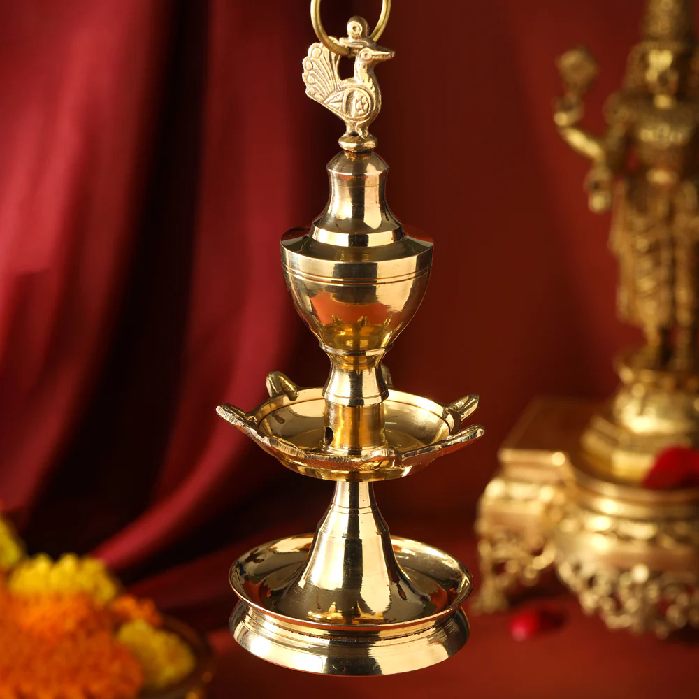 Brass Hanging Kamal Deep (27.5 Inch) - Image 4