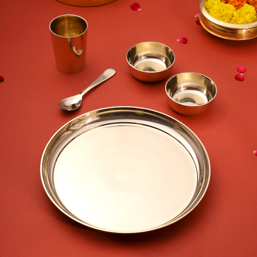 Pure Kansa/Bronze Thali/Dinner Set (1.6 Kg) - Image 3