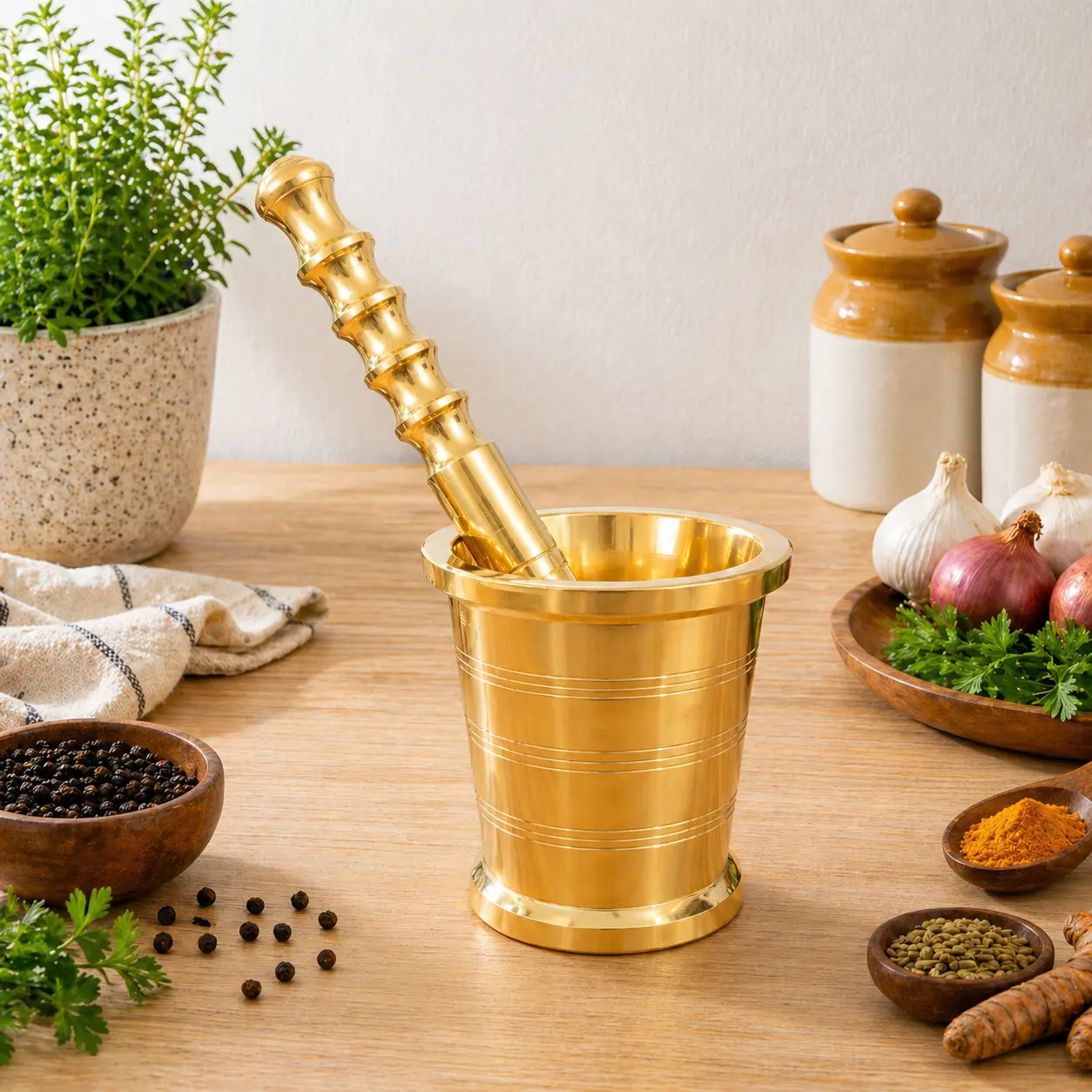 Brass Mortar And Pestle (Okhli) - Image 4