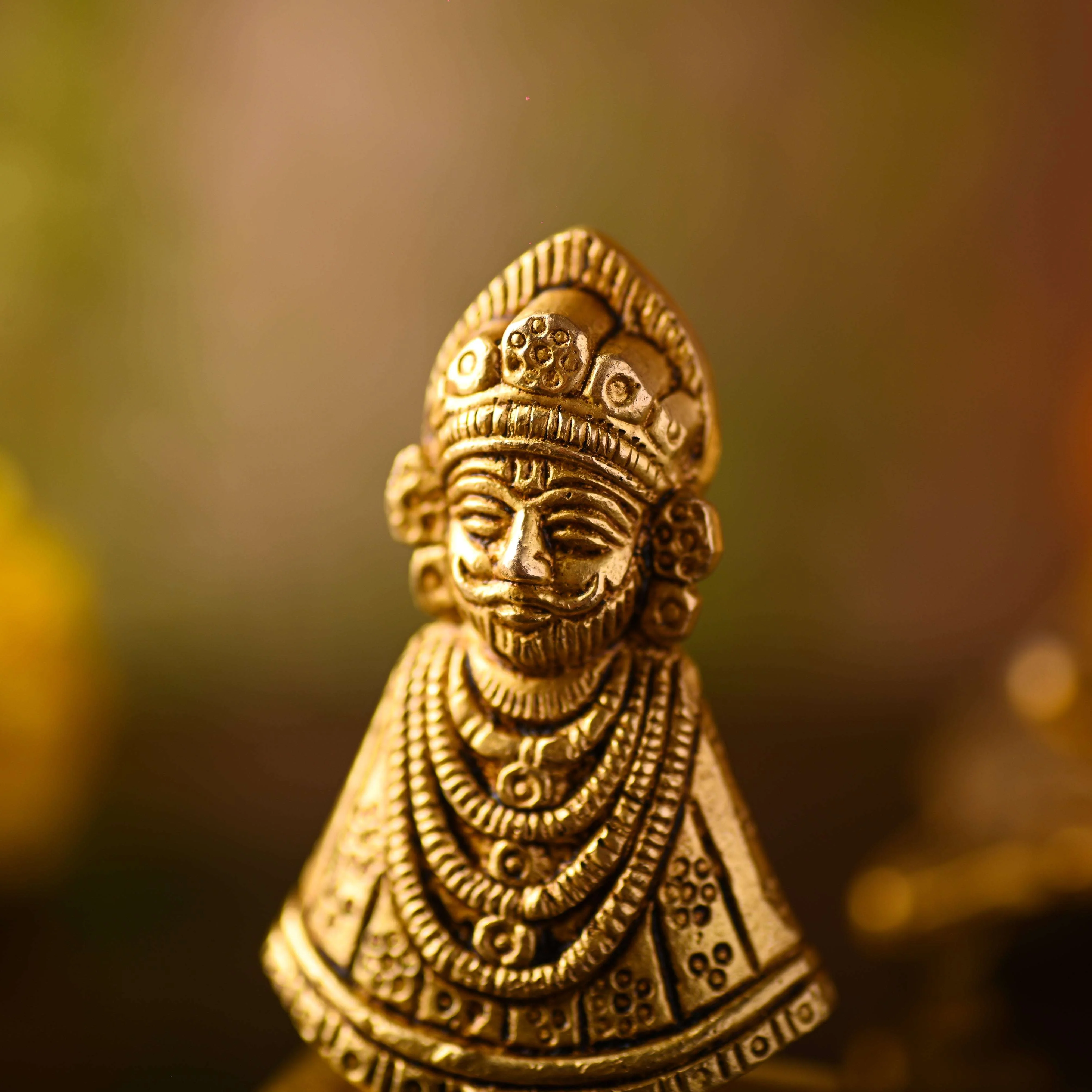 Brass Khatu shyam Idol – Handmade Premium Brass Decor (2.8 Inch) - Image 5