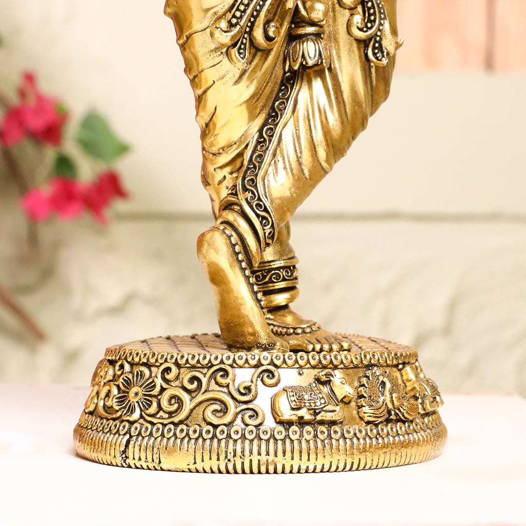 Brass Standing Krishna Idol - Image 6