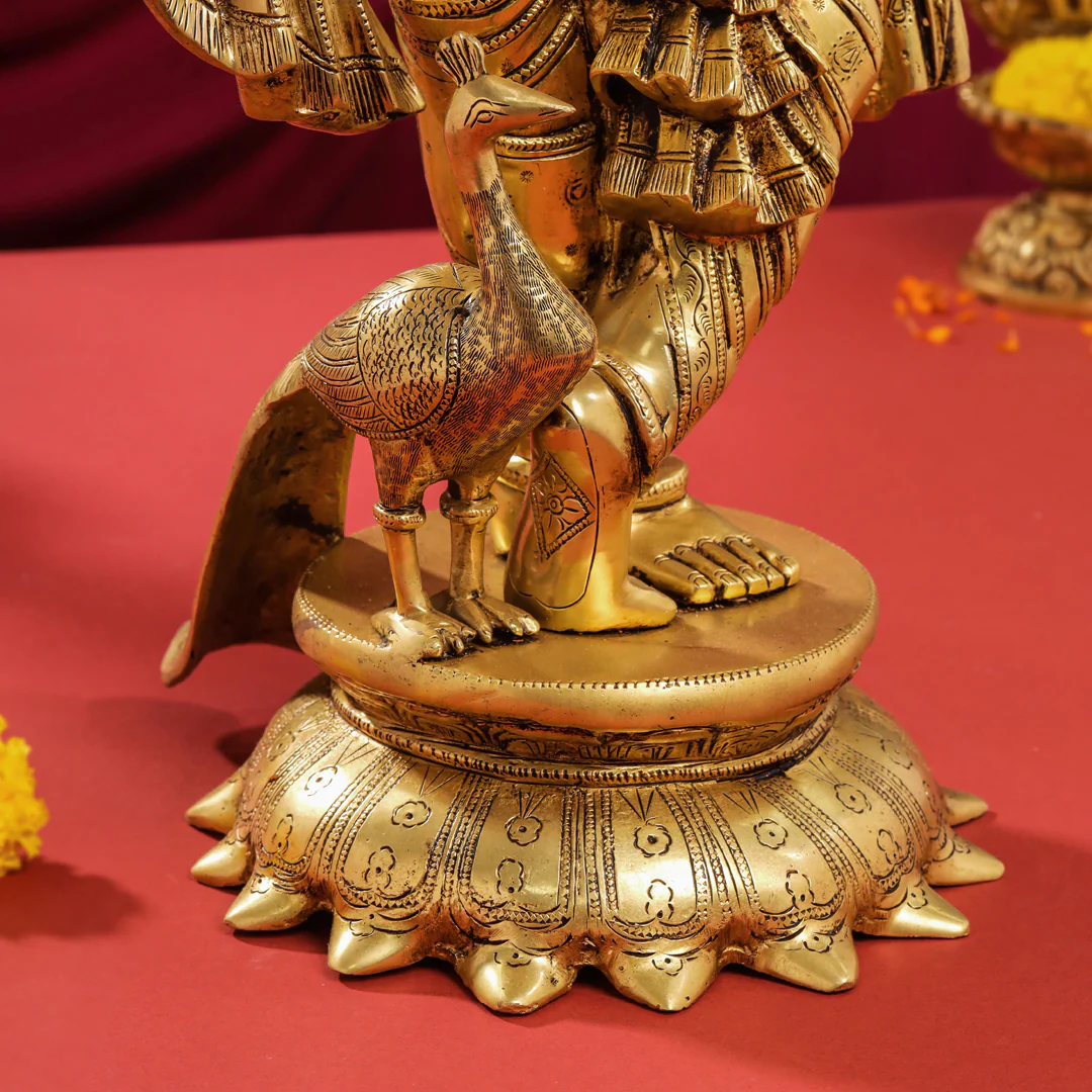 Brass Standing Krishna Idol (24.5 Inch) - Image 7