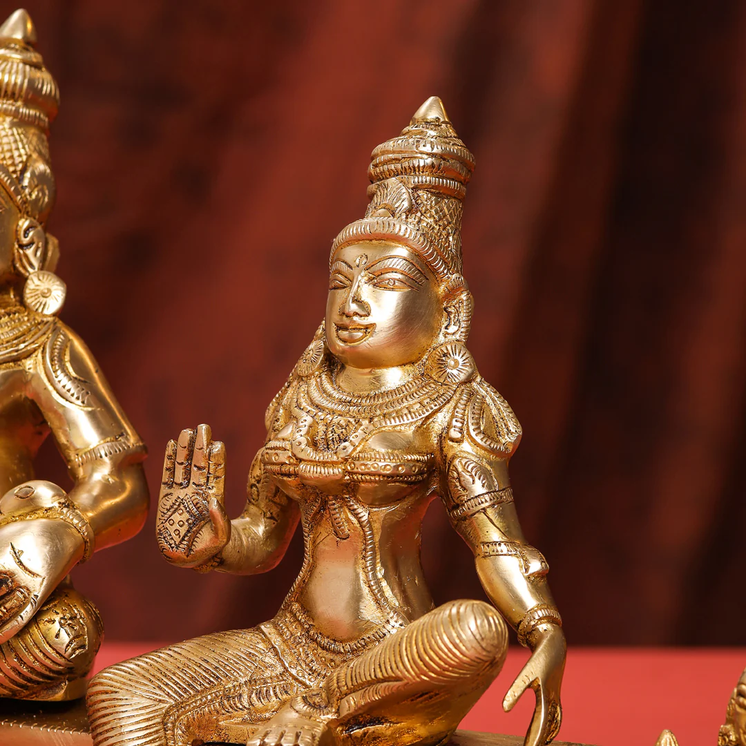 Brass Sitting Kuber And Lakshmi Idol (12 Inch) - Image 11