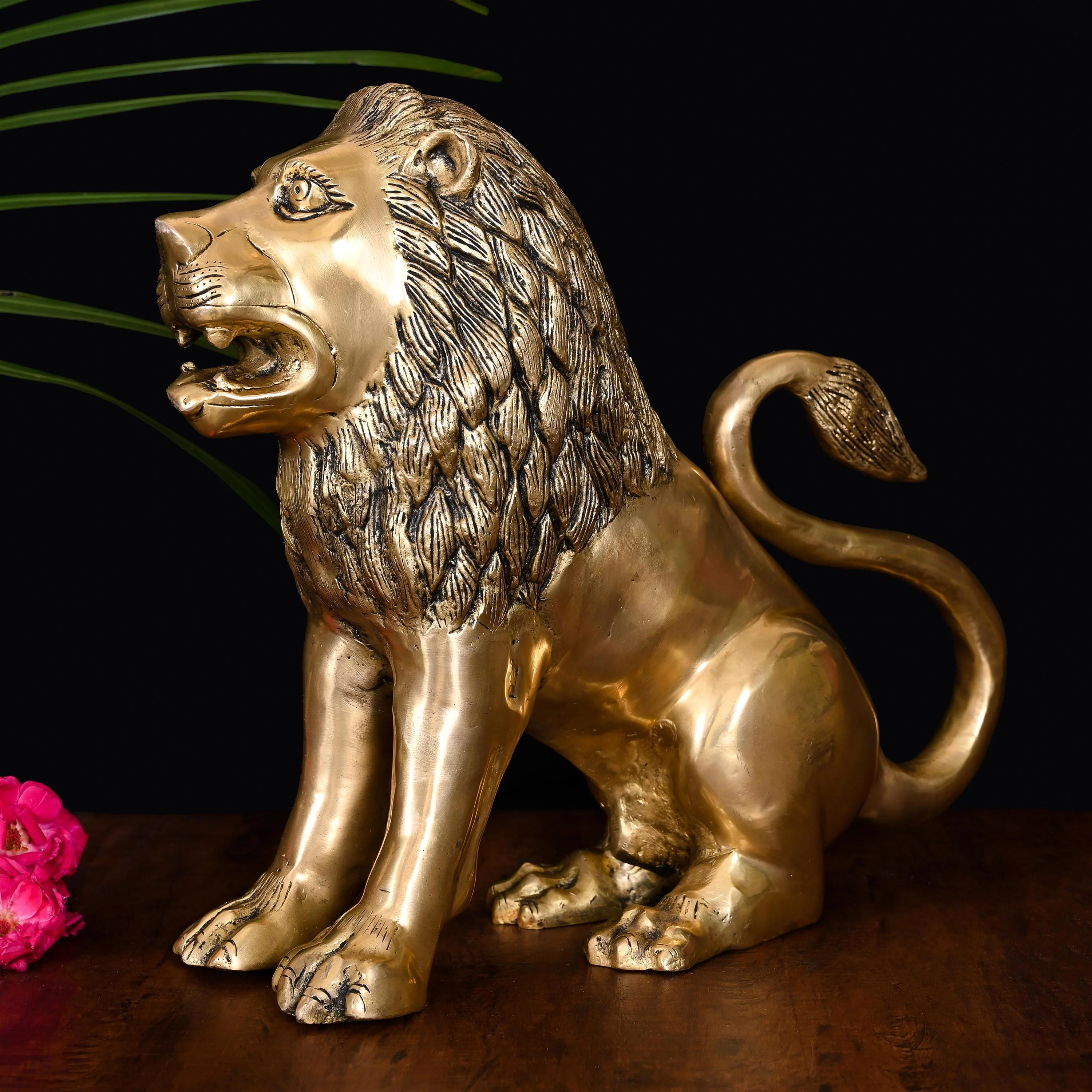 Brass Lion Statue (13 Inch) - Image 3